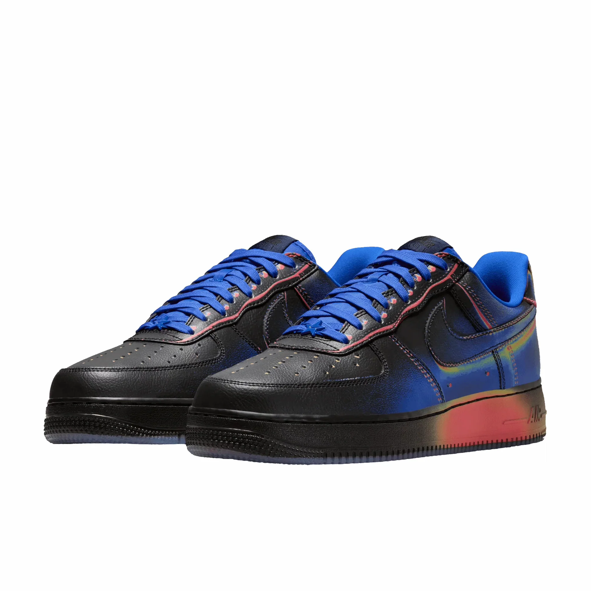Nike Men's Air Force 1 Low Retro "Heat Map" (Black/Racer Blue-Volt Ice-Bright Crimson) - Image 2