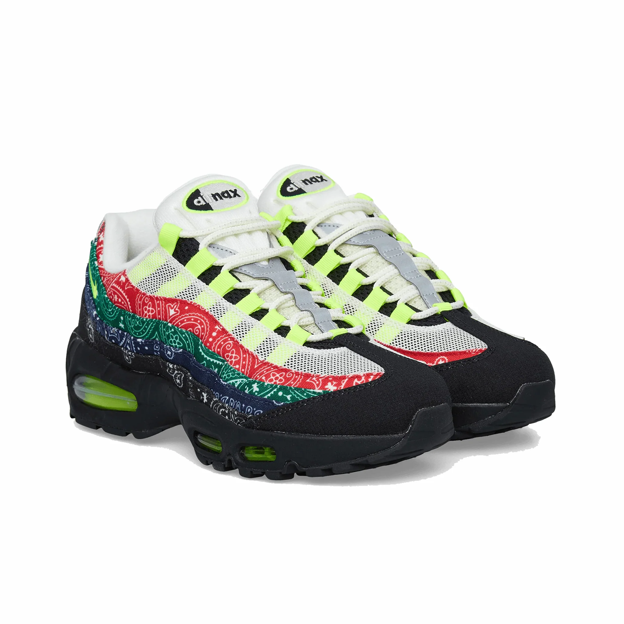 Nike Unisex Air Max 95 Big Bubble "Bandana" (Sail/Volt-University Red-Sport Green) - Image 4