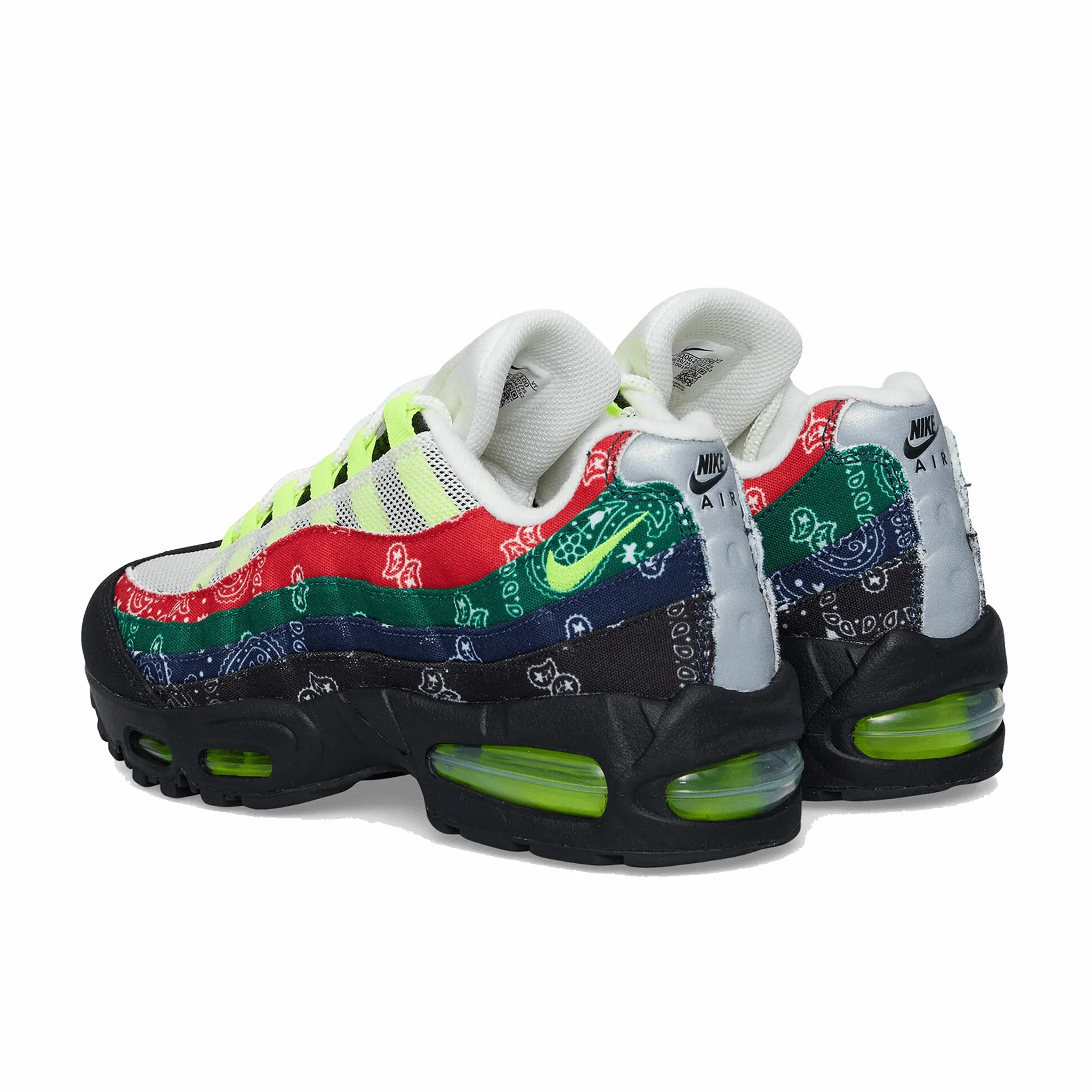 Nike Unisex Air Max 95 Big Bubble "Bandana" (Sail/Volt-University Red-Sport Green) - Image 5