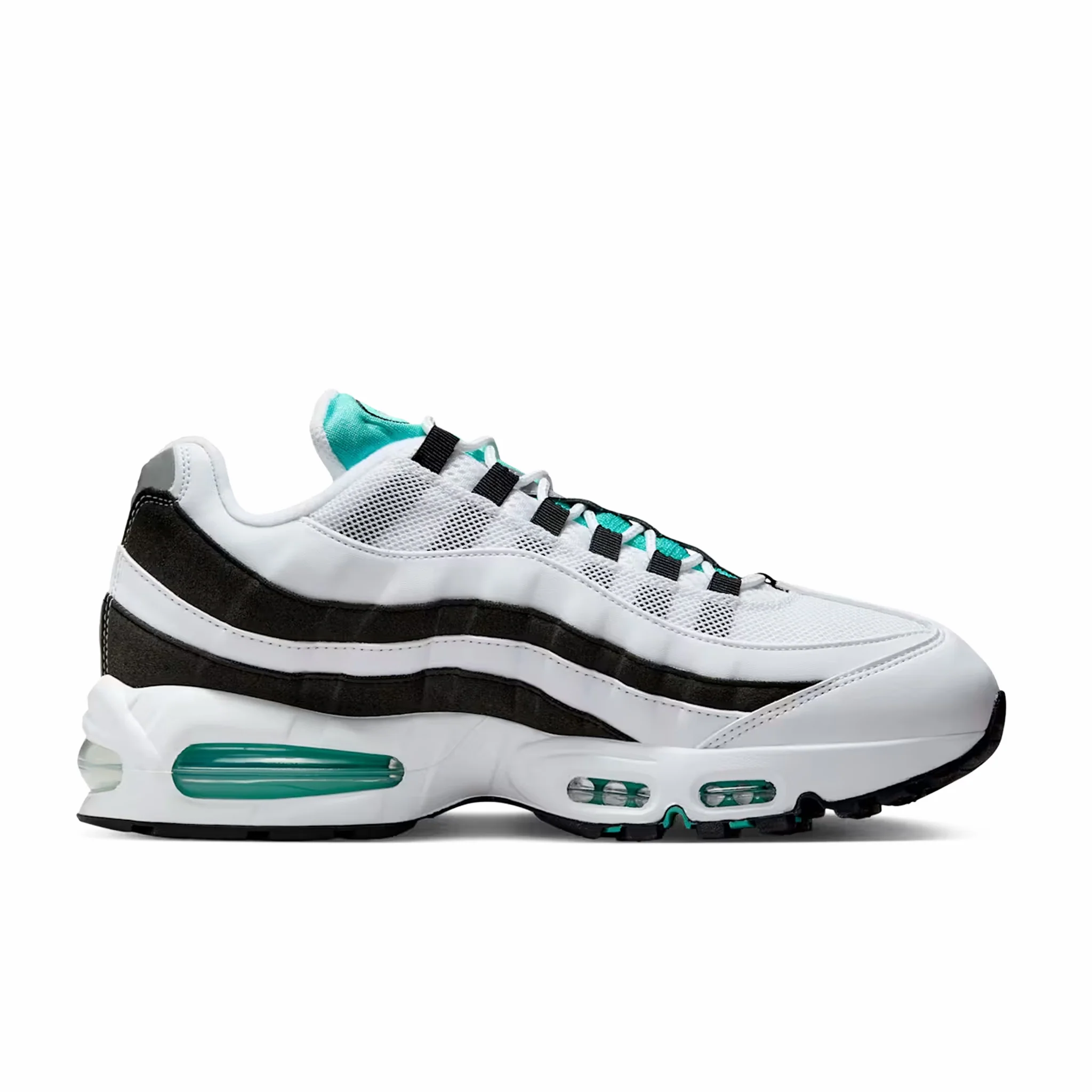 Nike Men's Air Max 95 OG Big Bubble (White/Hyper Jade-Black-Metallic Silver)
