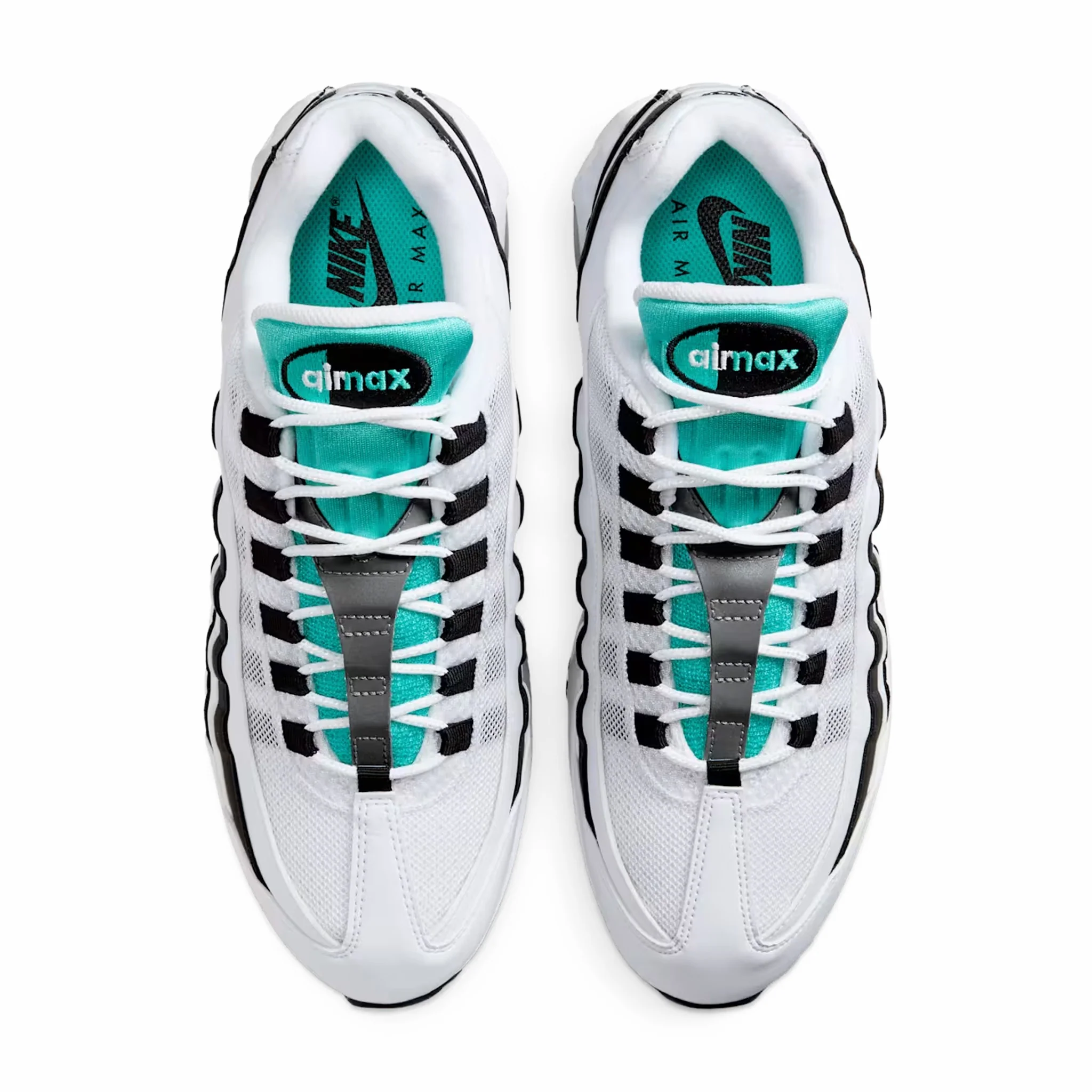 Nike Men's Air Max 95 OG Big Bubble (White/Hyper Jade-Black-Metallic Silver) - Image 4