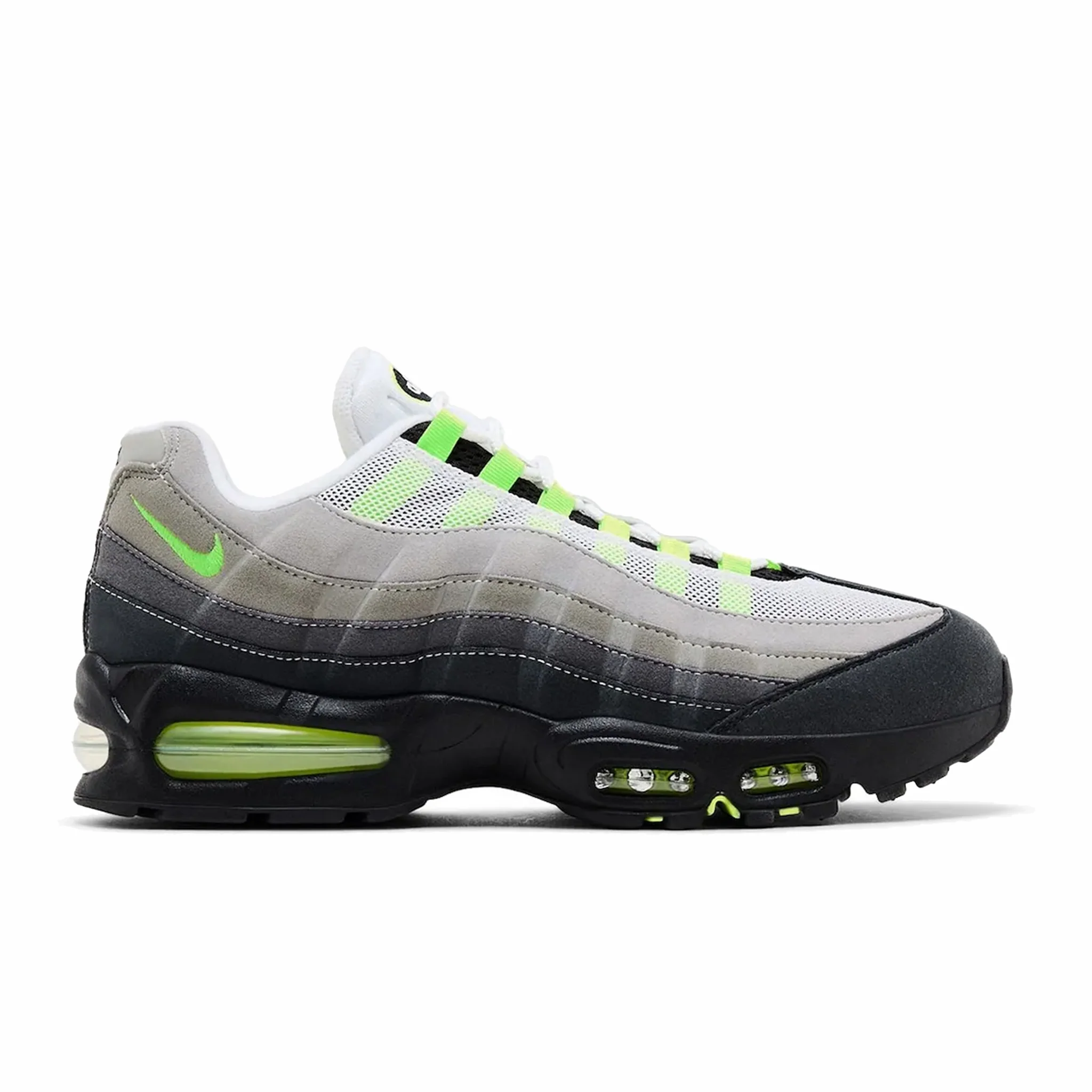 Nike Men's Air Max 95 OG “Neon” Big Bubble (Black/Cool Grey-Neon Yellow)