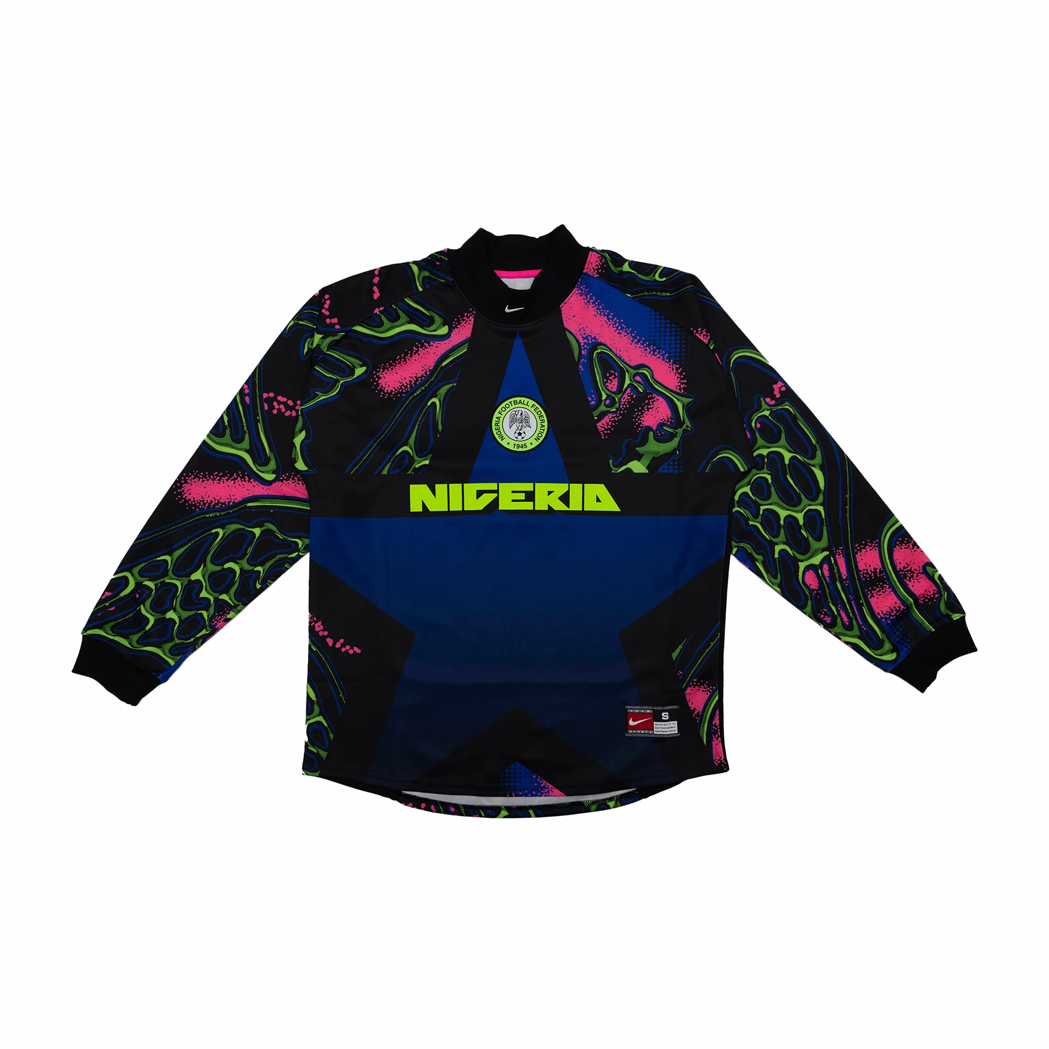 Nike Men's Nigeria Authentic Goalkeeper Soccer Shirt (Black/Hyper Pink/White)