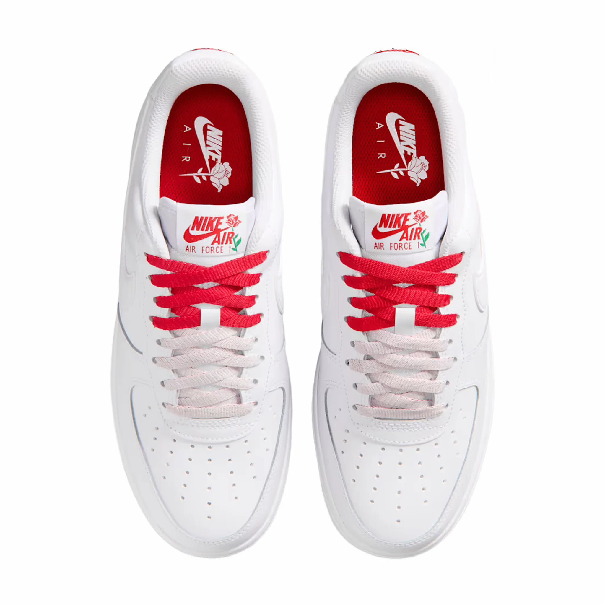 Nike Women's Air Force 1 '07 SE (White/White-Sport Red-Pine Green) - Image 5