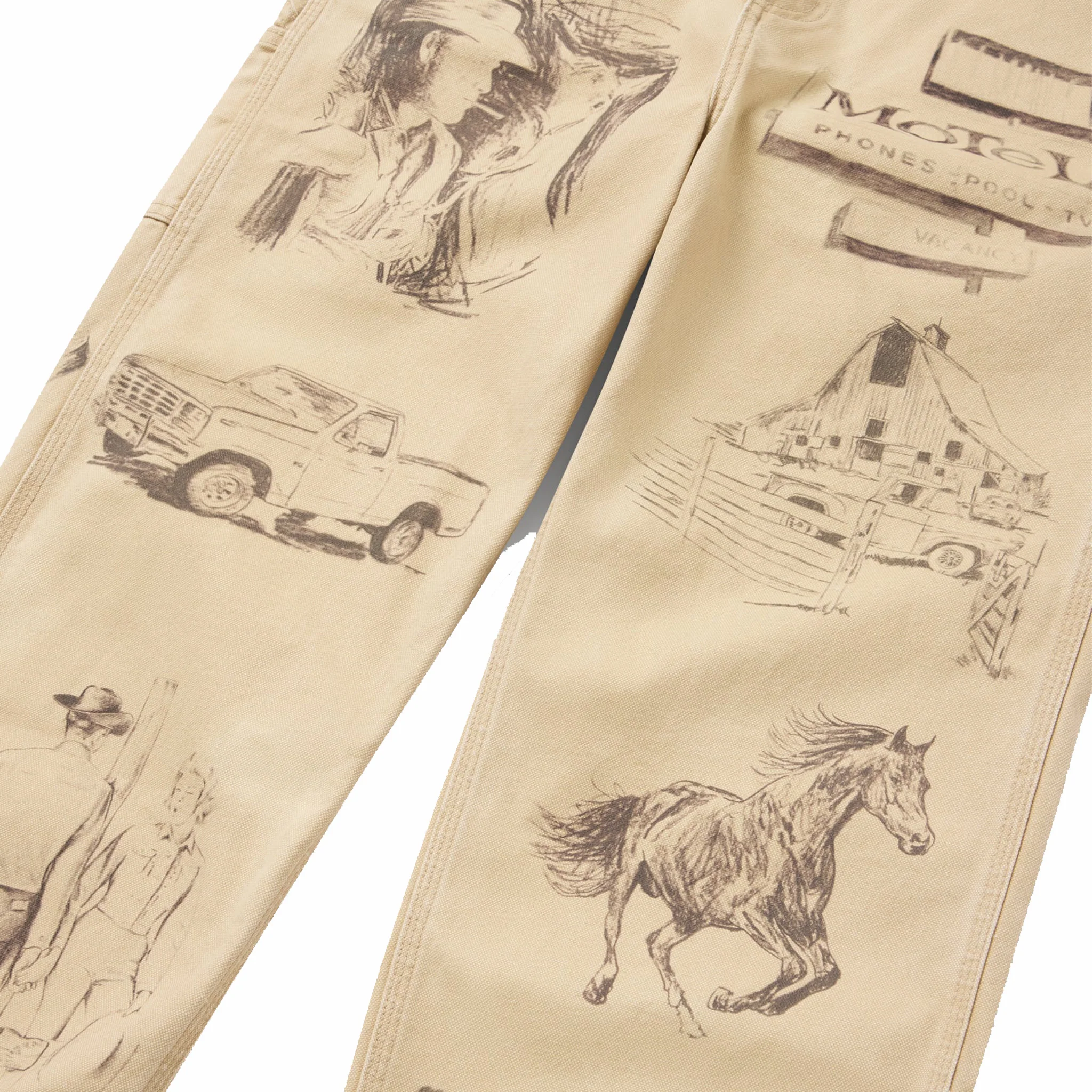 One Of These Days All Over Print Painters Pant (Tan) - Image 2