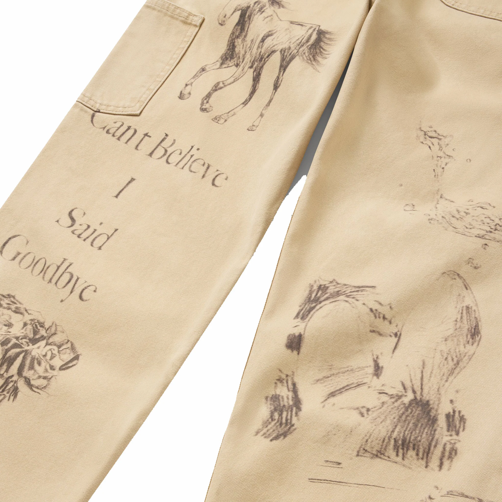 One Of These Days All Over Print Painters Pant (Tan) - Image 3