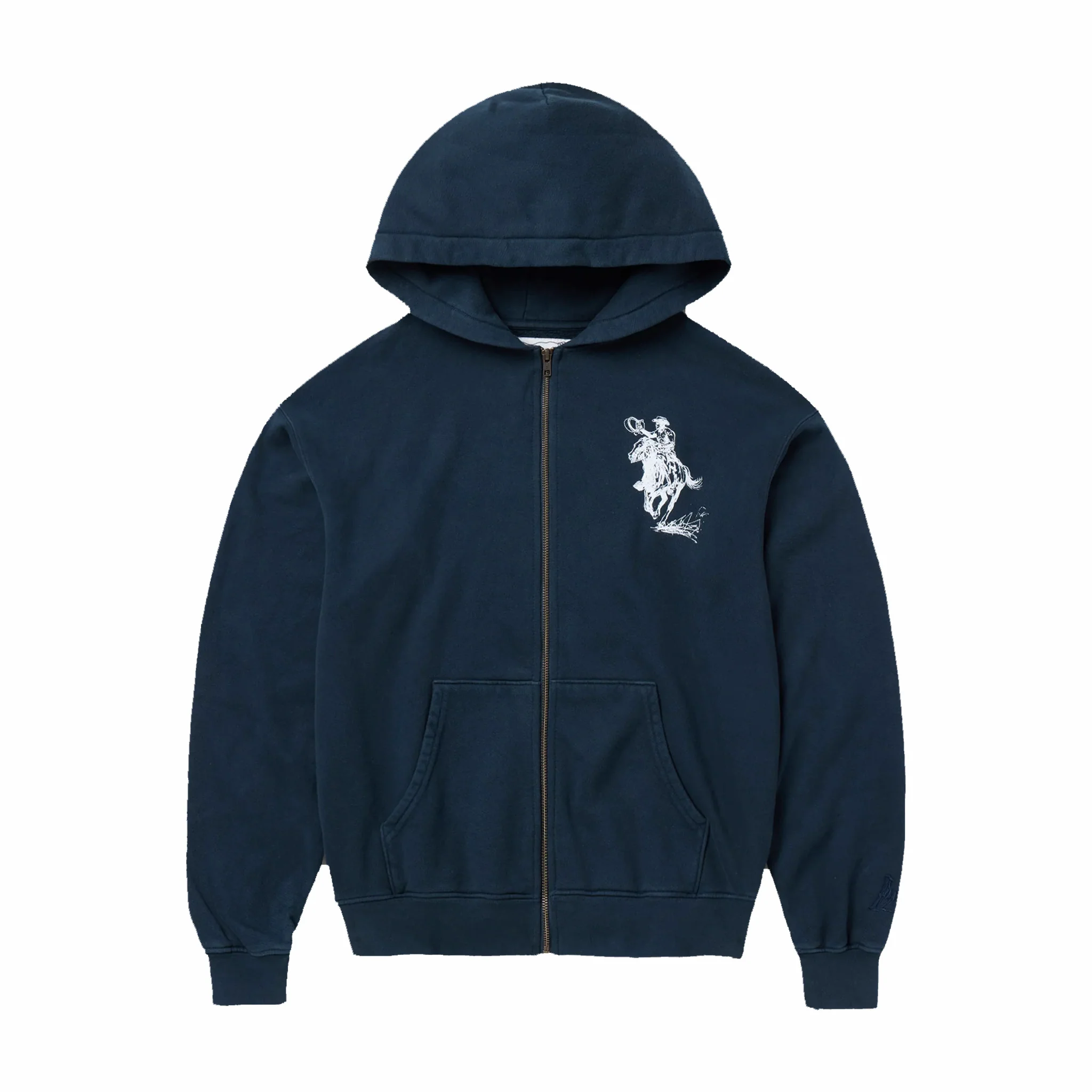 One Of These Days Barbed Zip Up Hoodie (Hard Washed Navy)