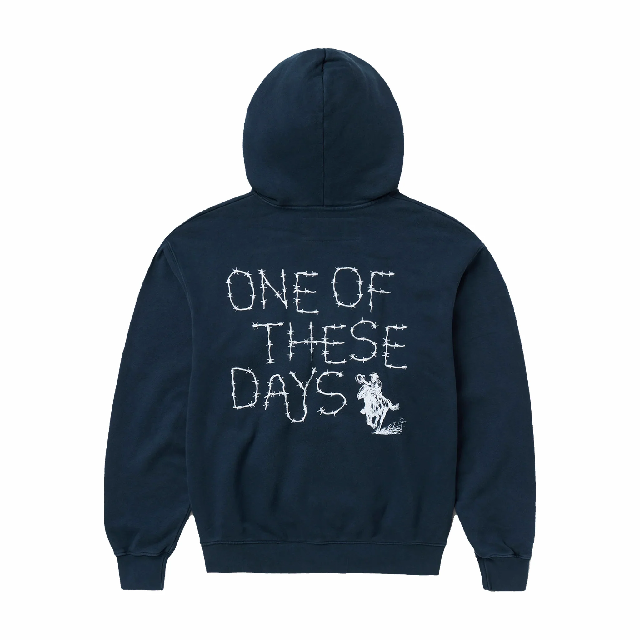 One Of These Days Barbed Zip Up Hoodie (Hard Washed Navy) - Image 2
