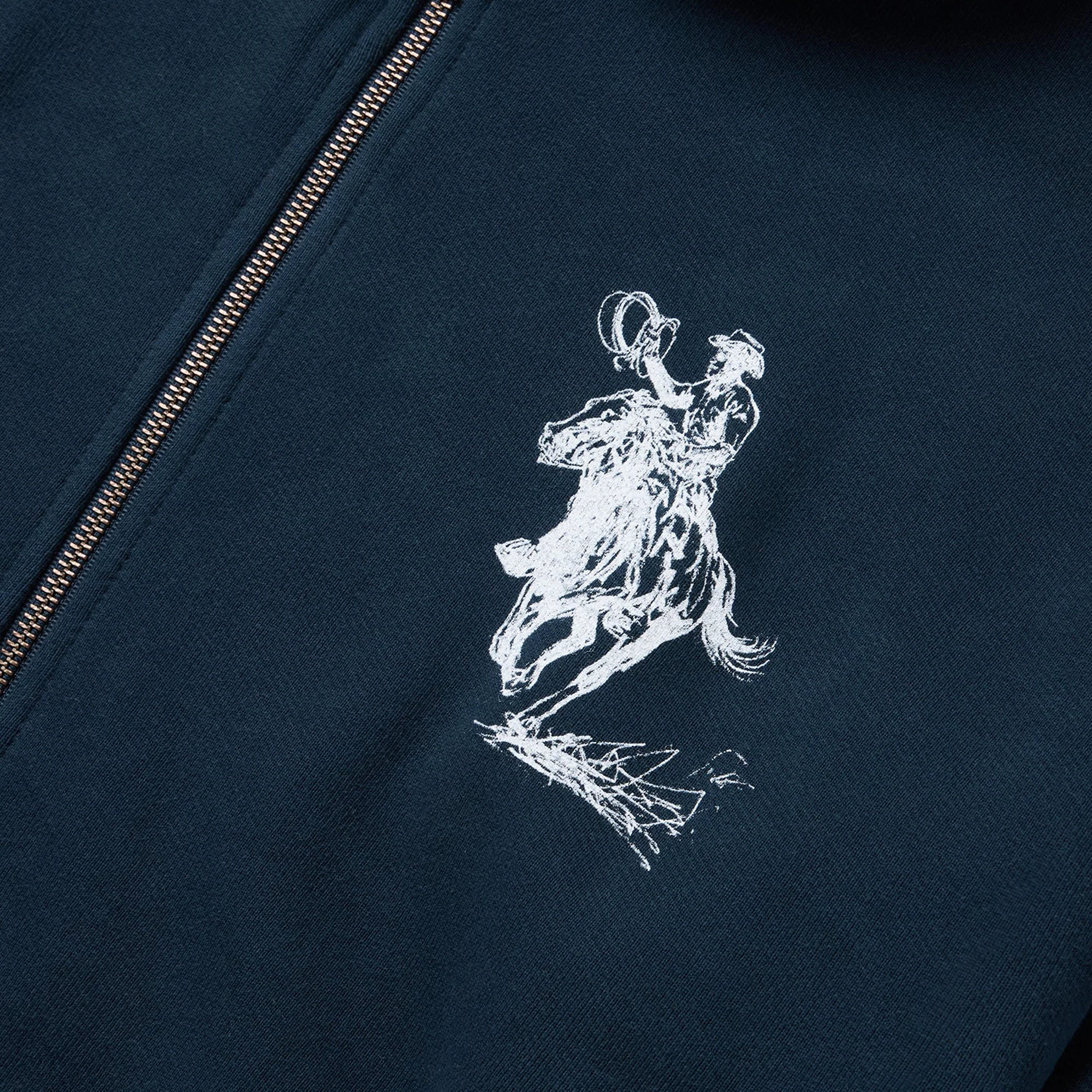 One Of These Days Barbed Zip Up Hoodie (Hard Washed Navy) - Image 3