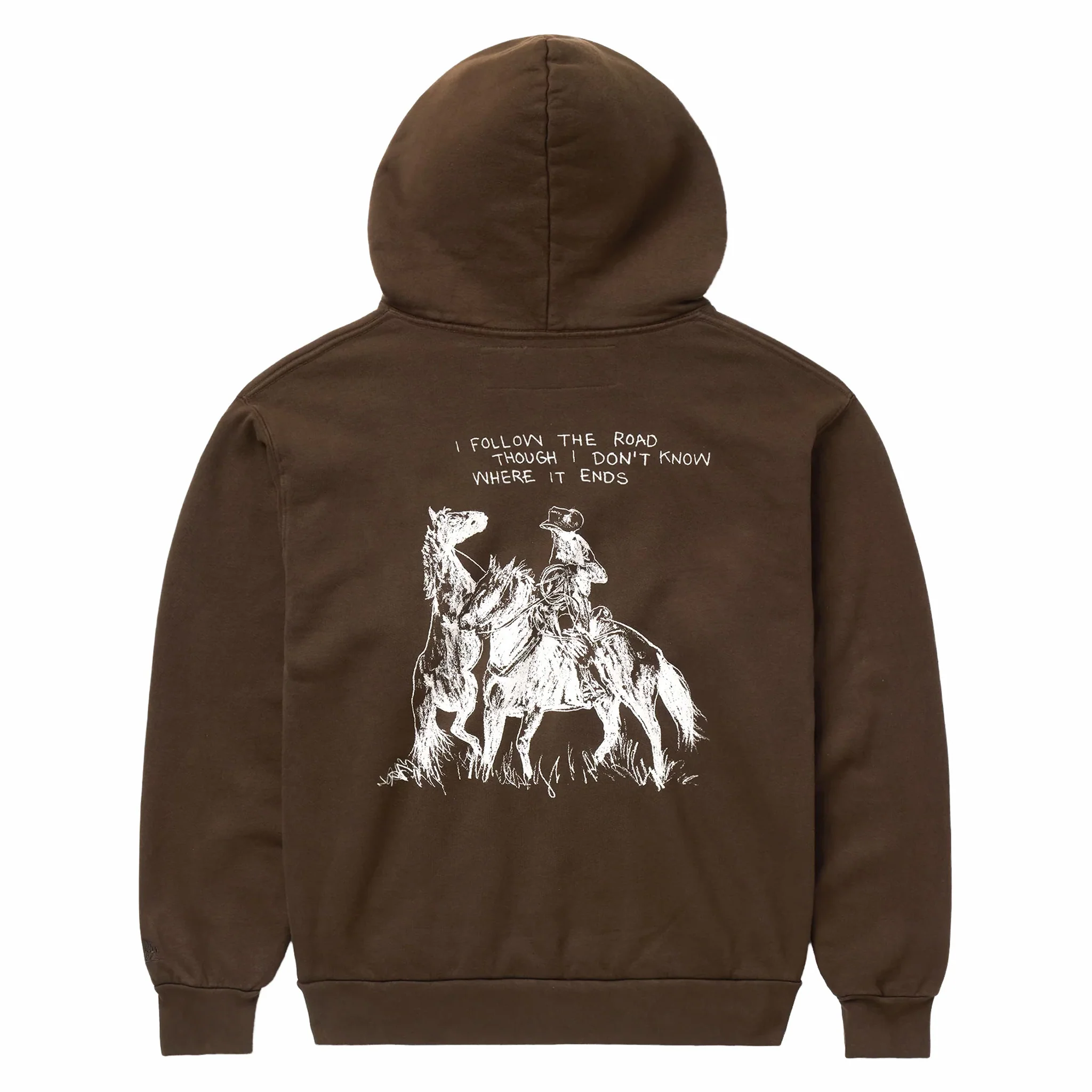 One Of These Days Follow The Road Hooded Sweatshirt (Dark Brown) - Image 2