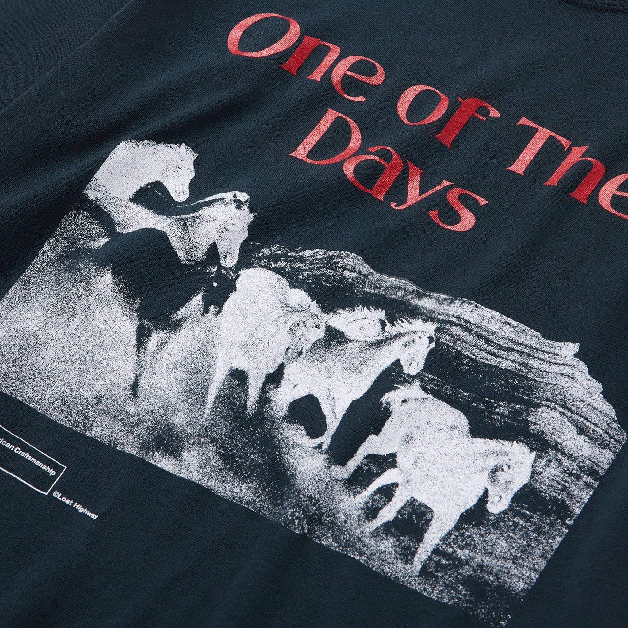 One Of These Days Glad You're Here With Me Tee (Hard Washed Black) - Image 2