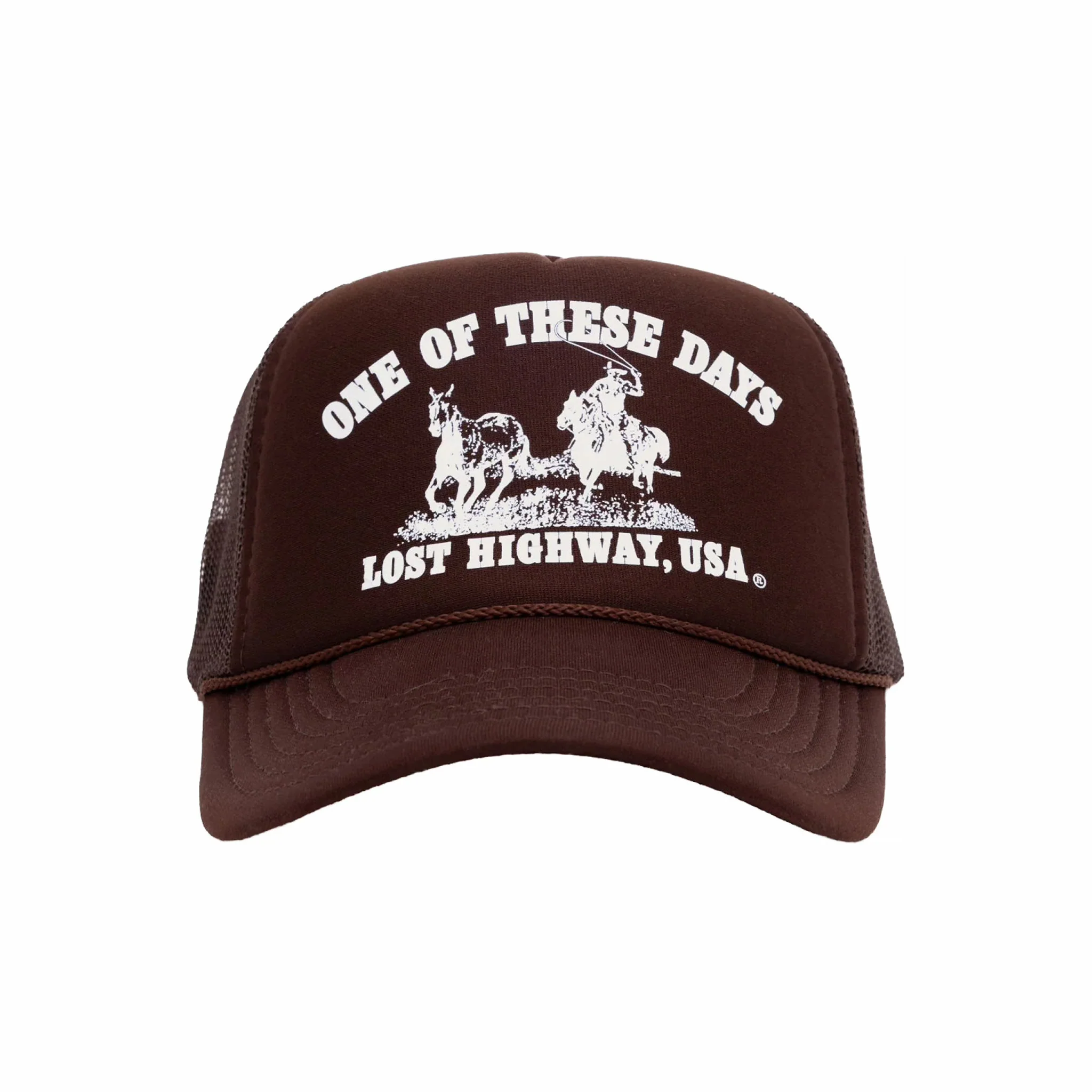 One Of These Days Lost Highway Foam Trucker Hat (Brown)