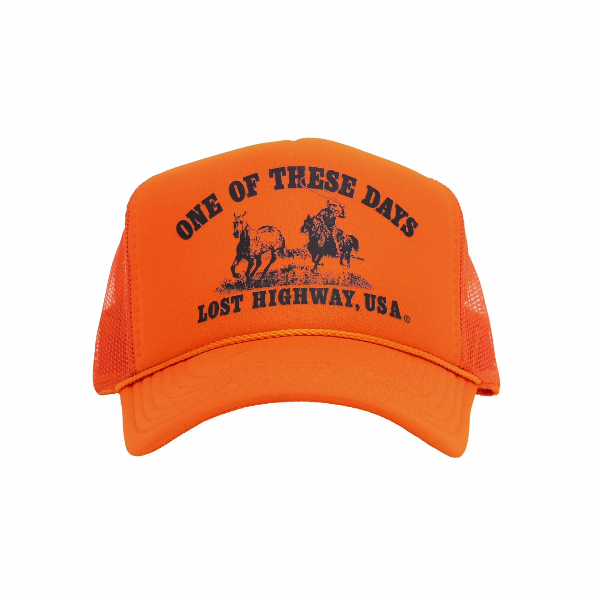 One Of These Days Lost Highway Foam Trucker Hat (Orange)