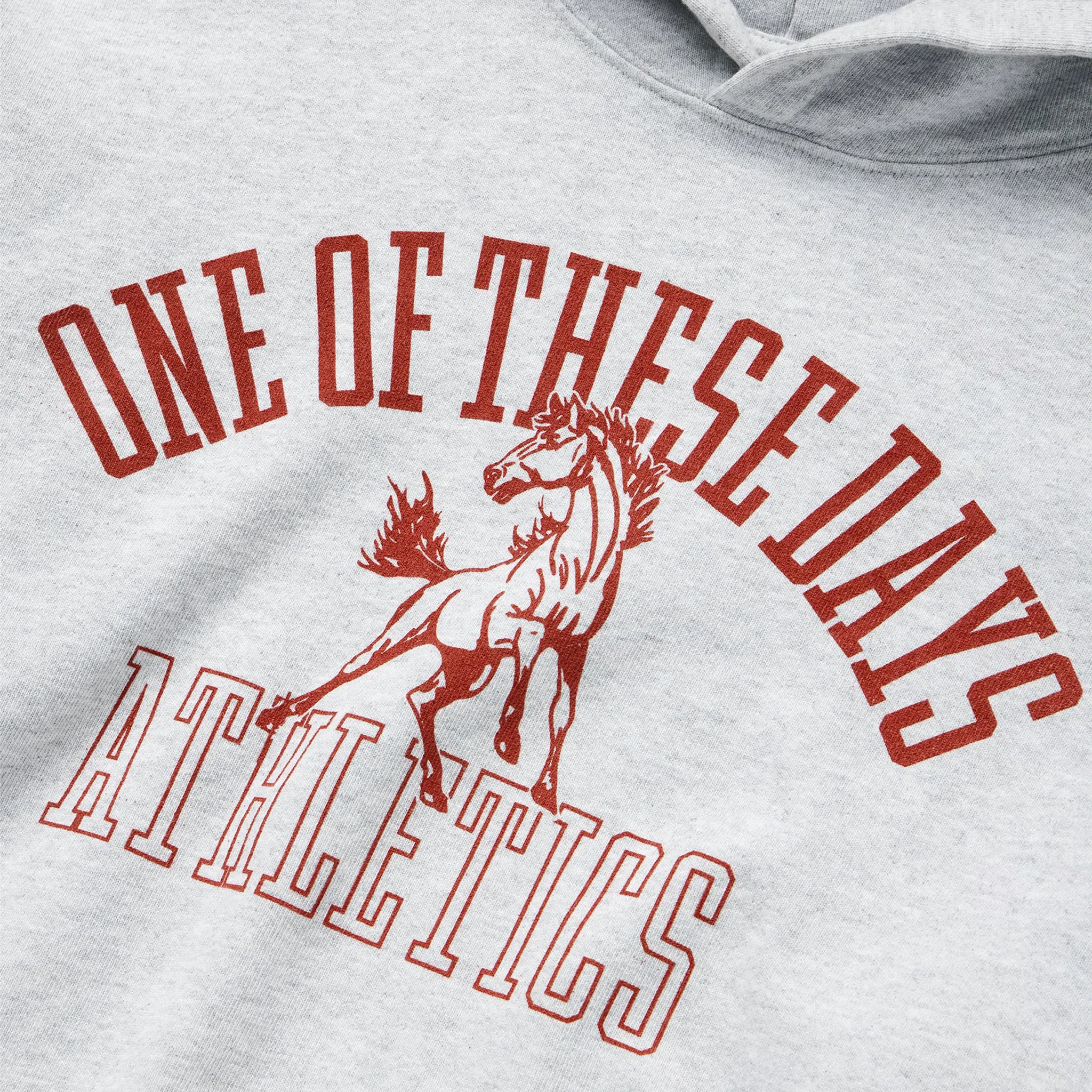 One Of These Days Mustang Athletics Hooded Sweatshirt (Heather Grey) - Image 2