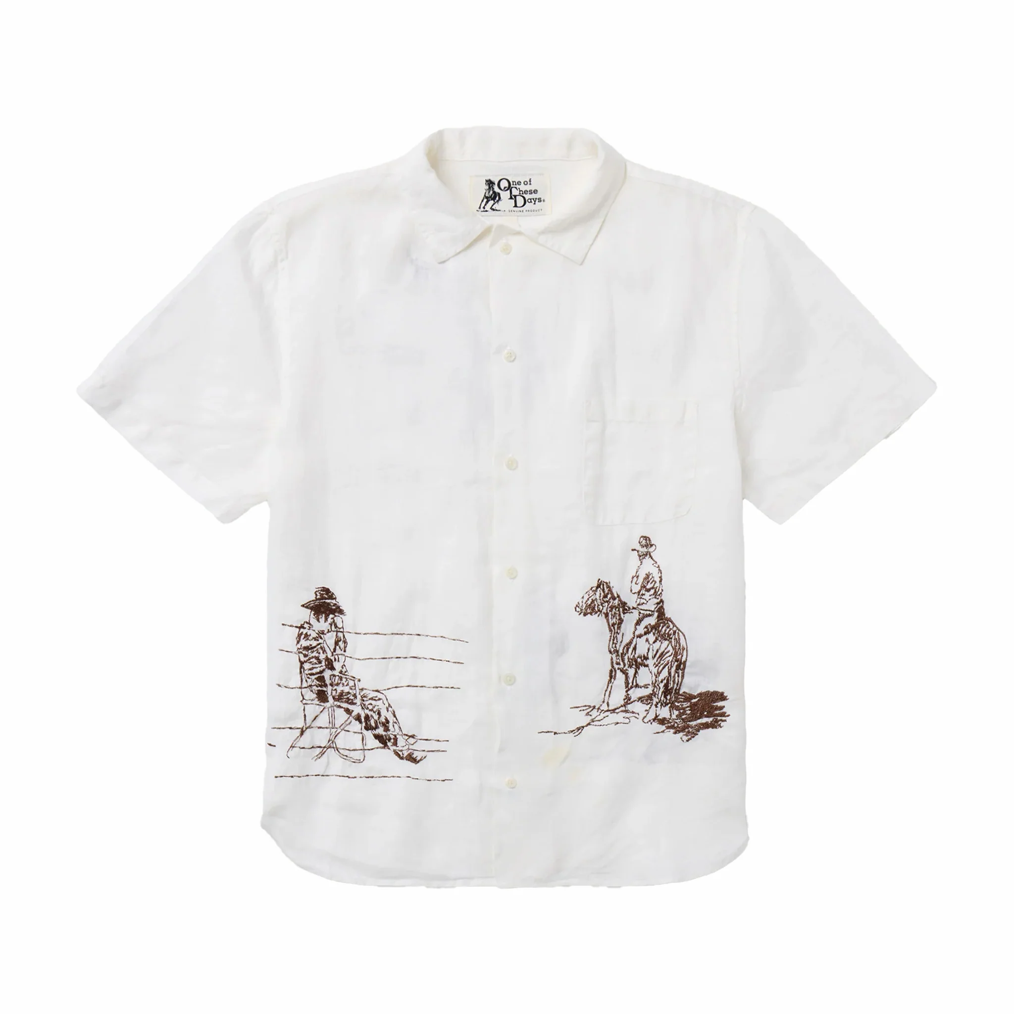 One Of These Days Remember Me Camp Shirt (Ivory)