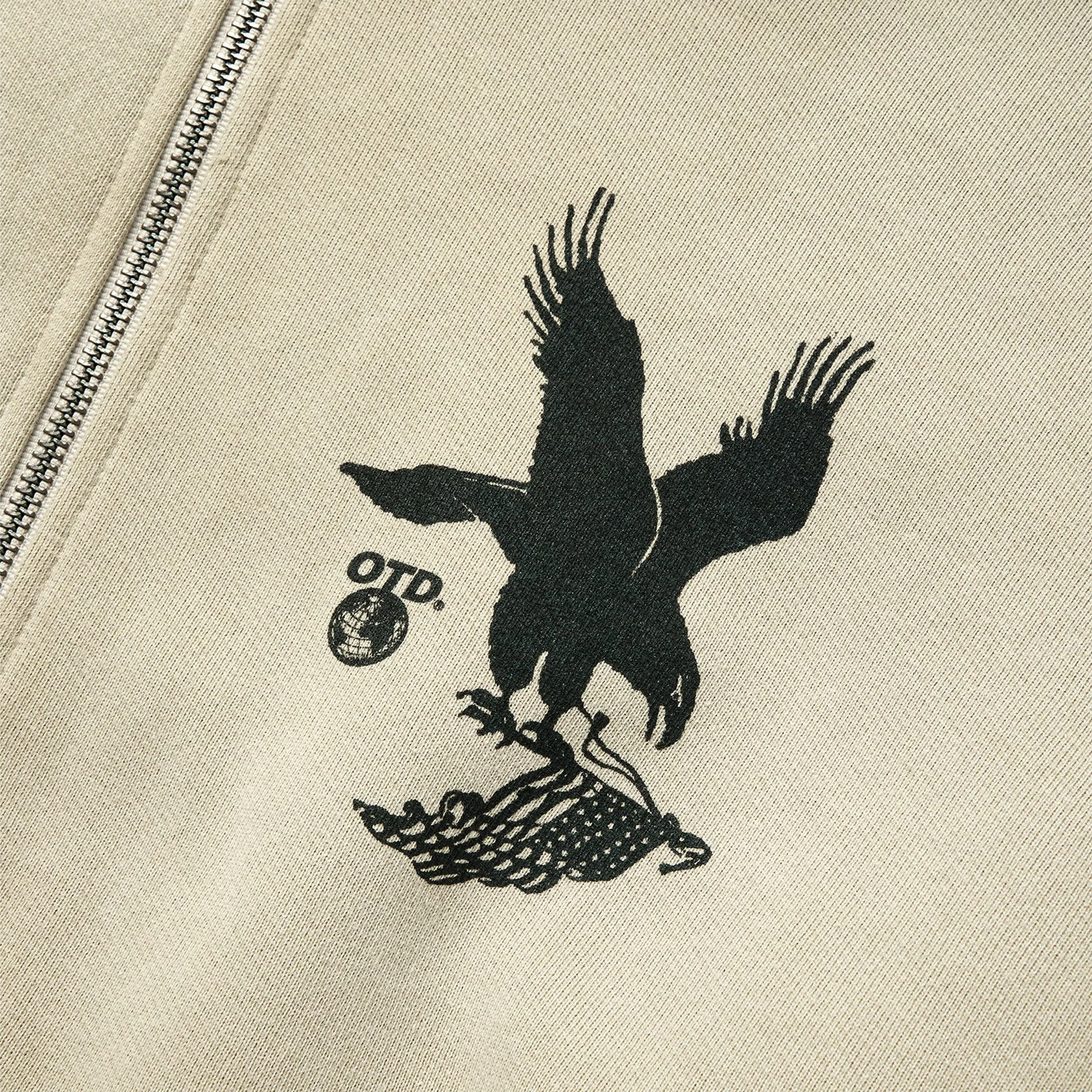 One Of These Days Where Eagles Dare Zip Hoodie (Sand) - Image 3