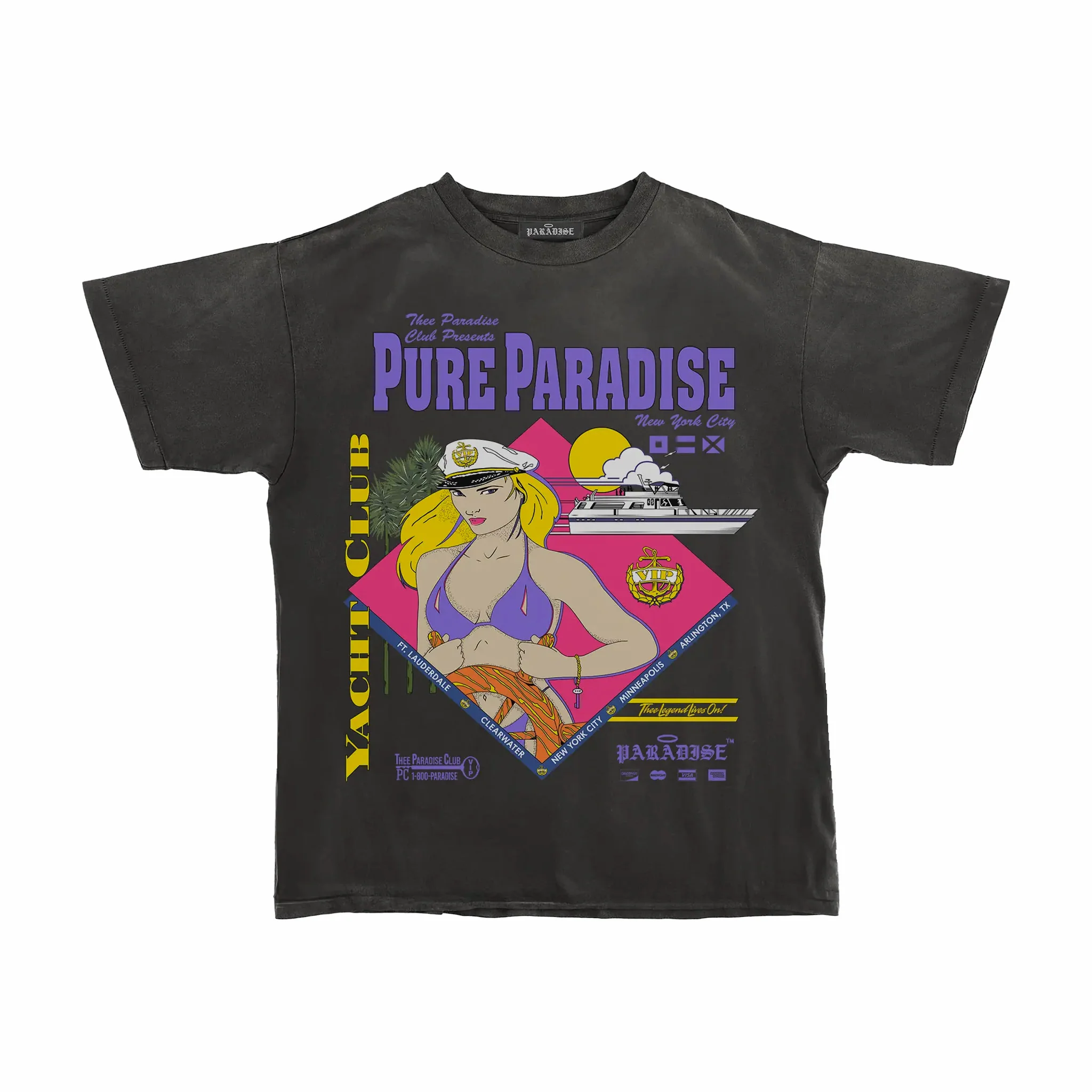 Paradise NYC VIP Yacht Club Tee (Vintage Black)