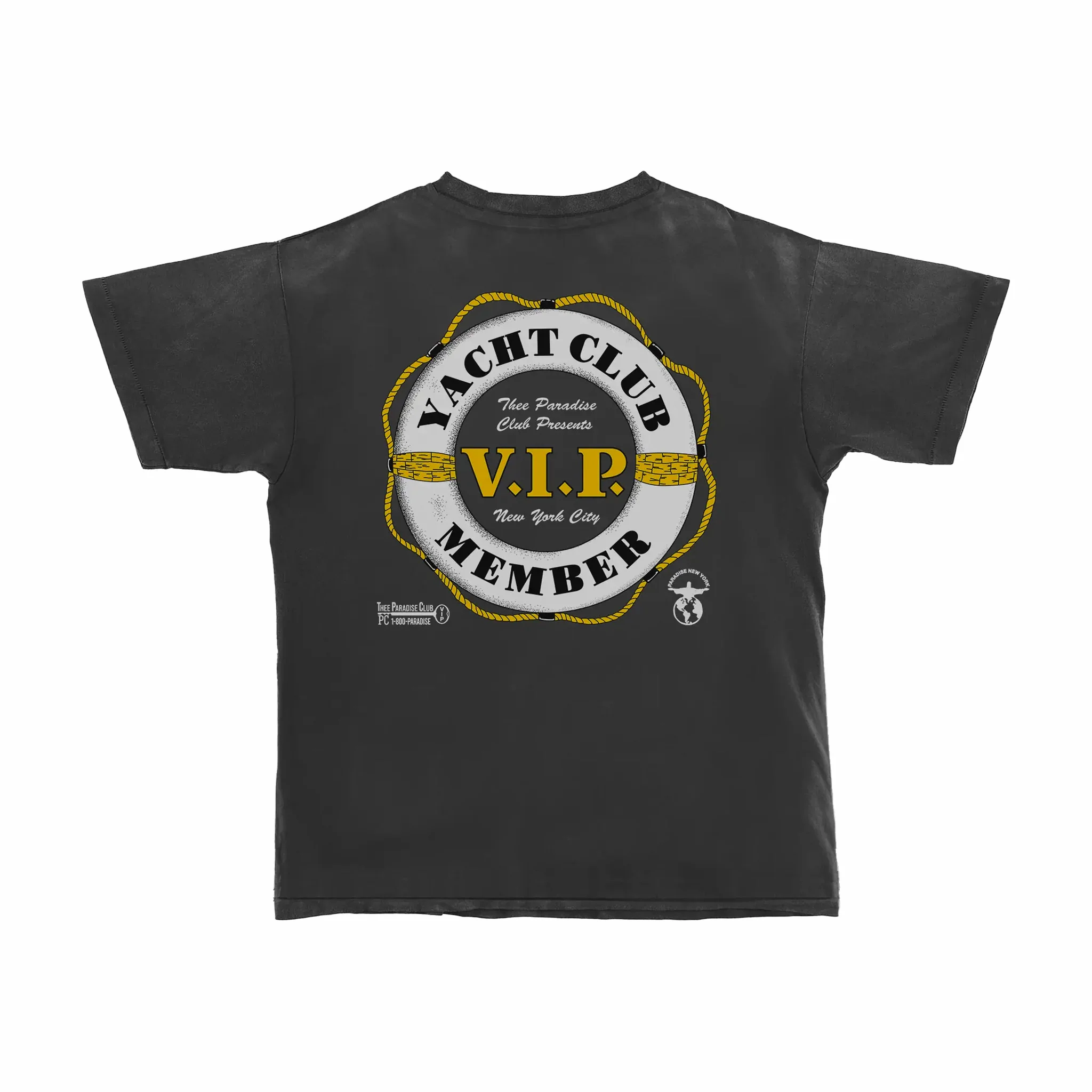 Paradise NYC VIP Yacht Club Tee (Vintage Black) - Image 2