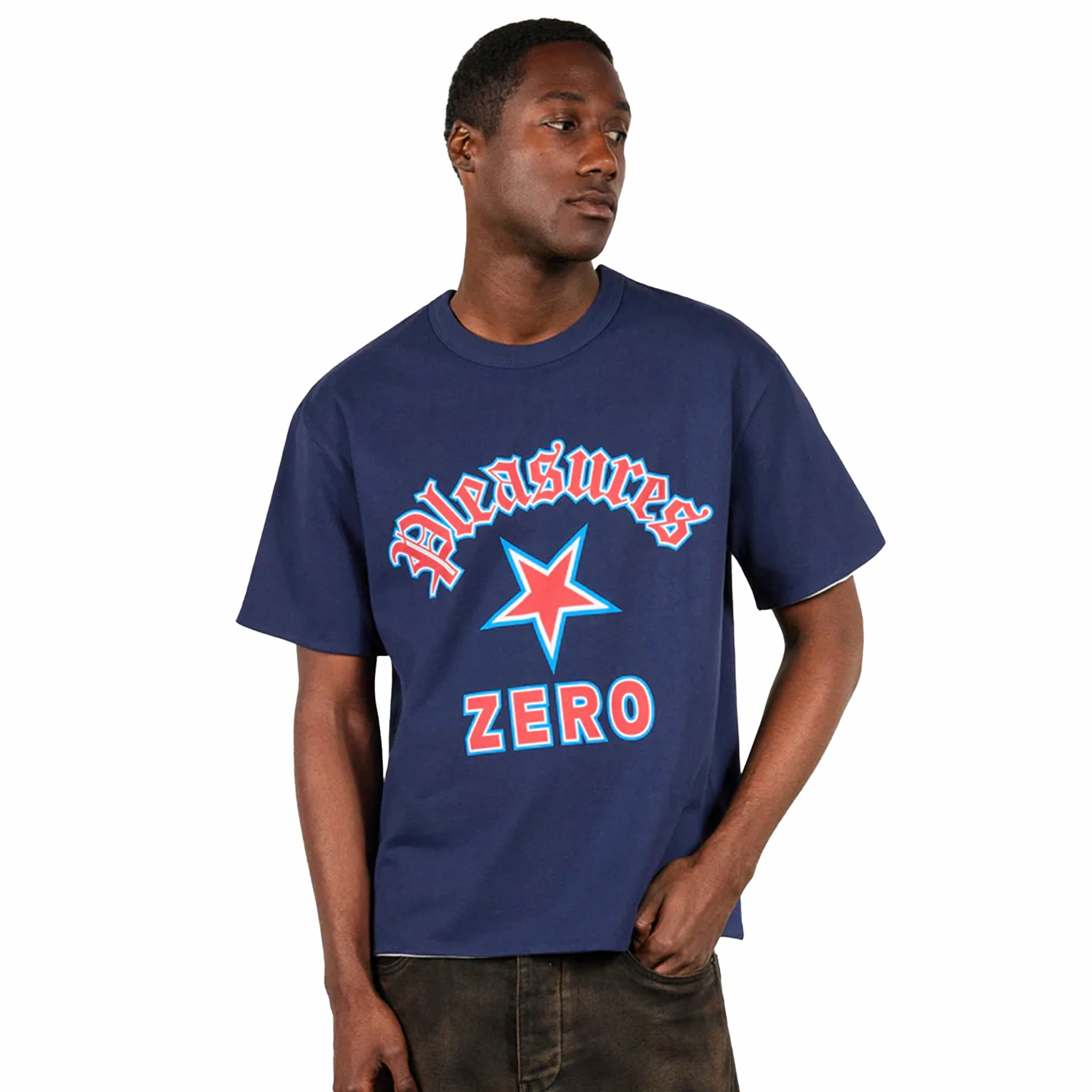 Pleasures Stars Reversible T-Shirt (Navy) - Image 5