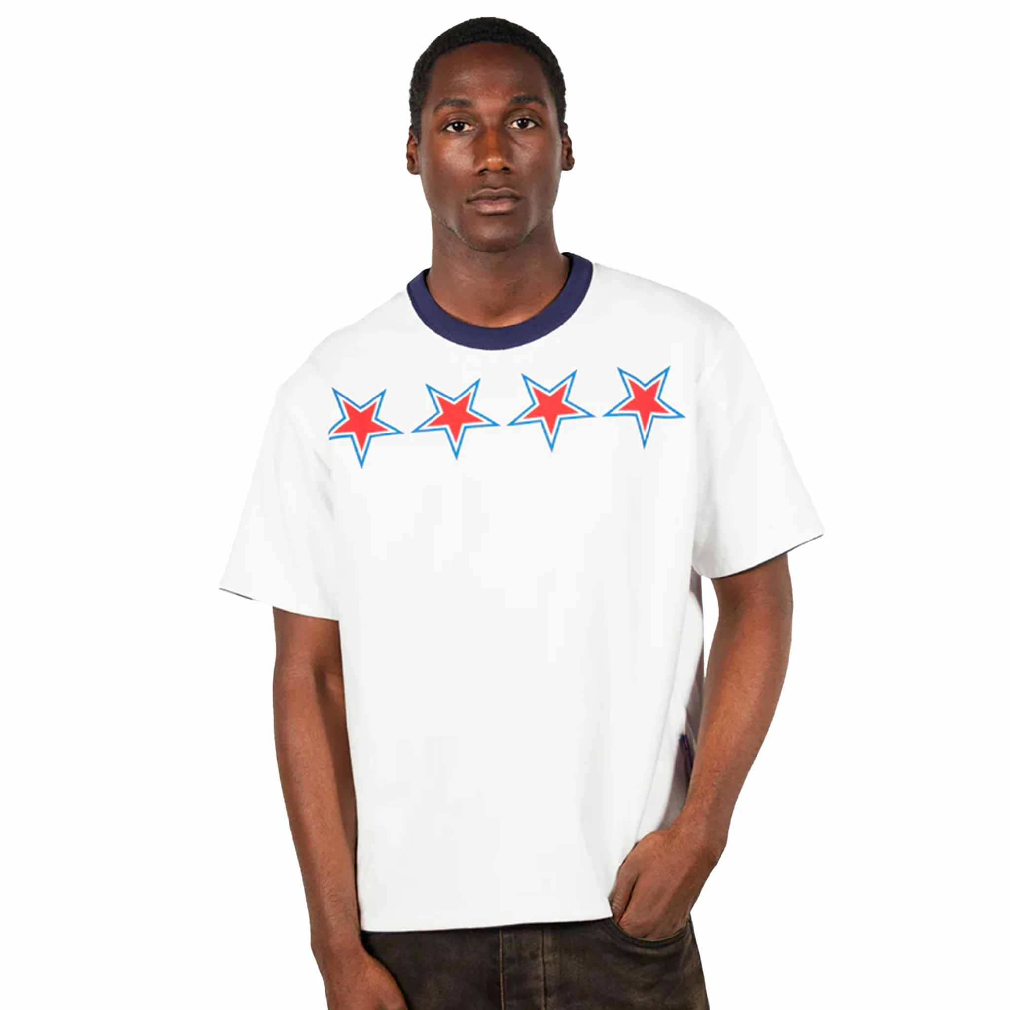 Pleasures Stars Reversible T-Shirt (Navy) - Image 6