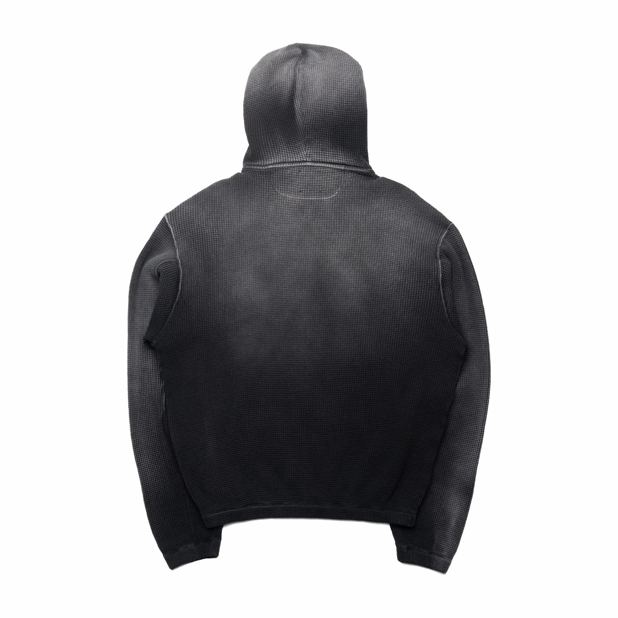 ROA Bee Sun Faded Waffle Zip Up Hoodie (Black) - Image 2
