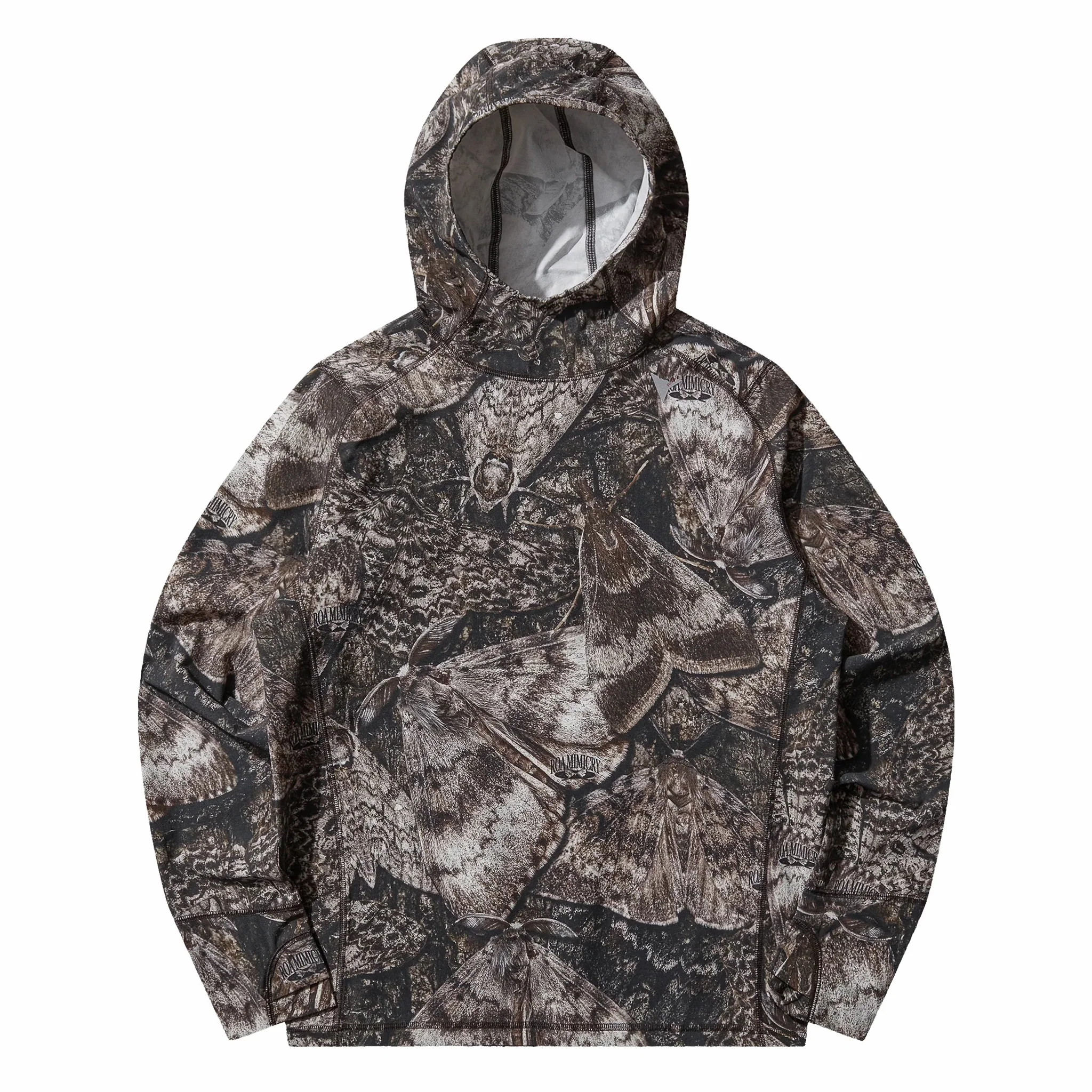 ROA Lio Upf +50 Baselayer Moth Print Long Sleeve Hoodie (Brown)