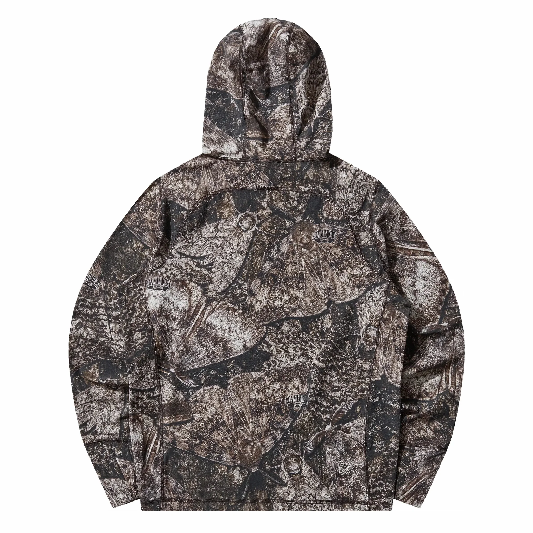 ROA Lio Upf +50 Baselayer Moth Print Long Sleeve Hoodie (Brown) - Image 2