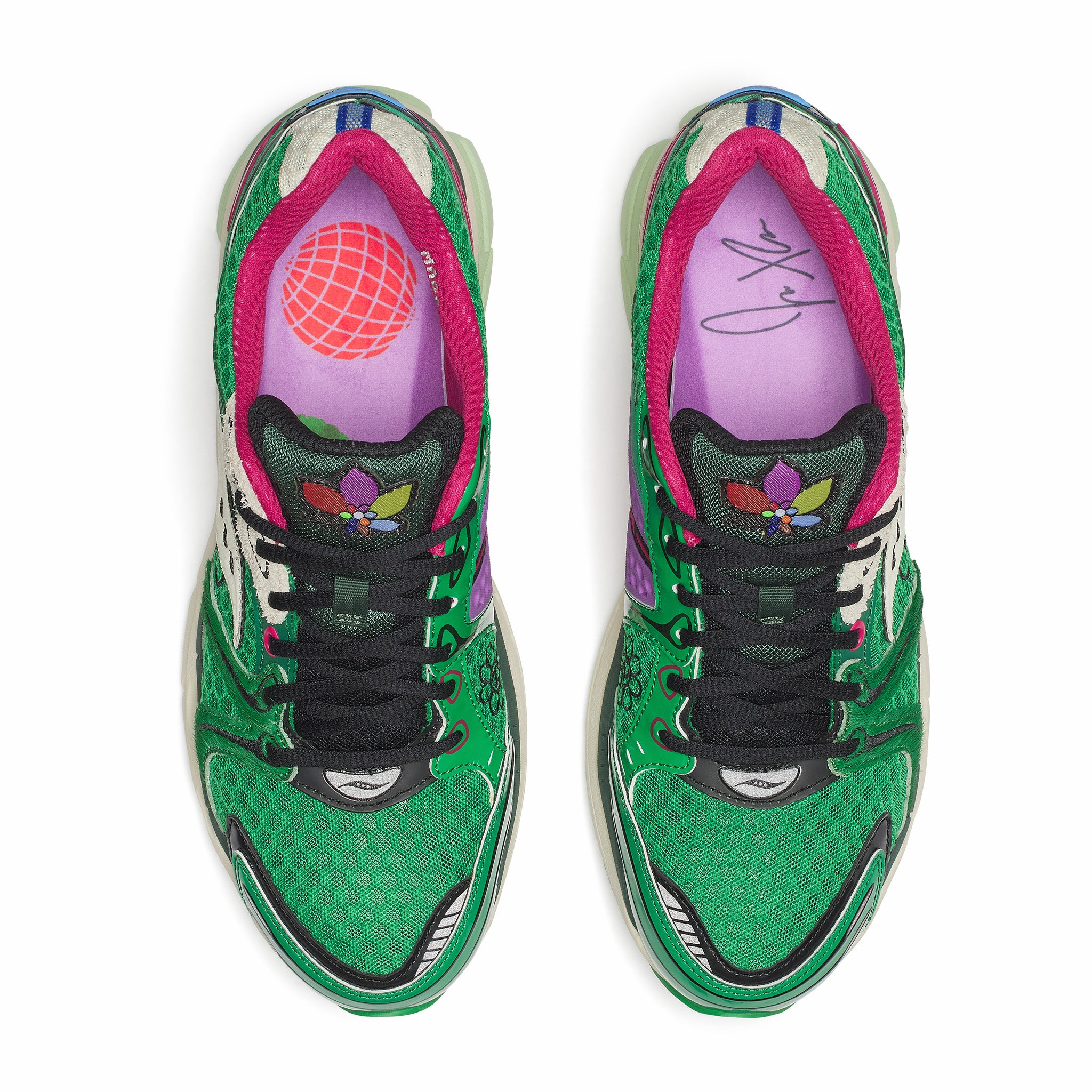 Saucony x Jae Tips Men's "Flowers Grow Uptown" Progrid Triumph 4 (Fern/Fern) - Image 3