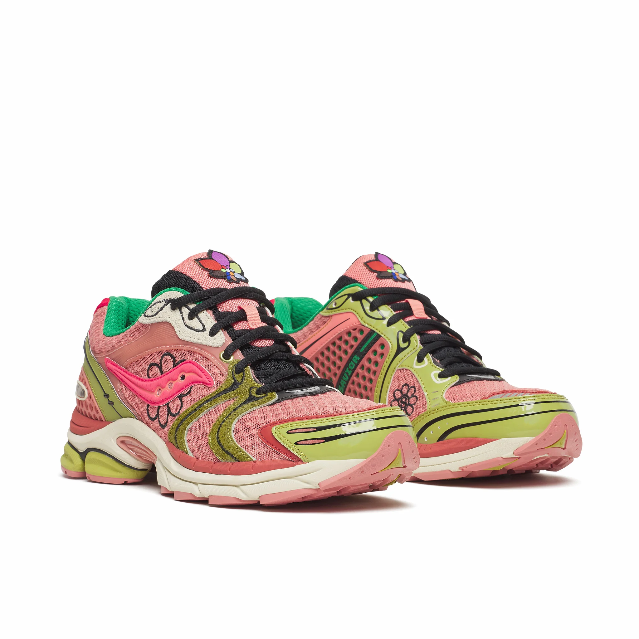 Saucony x Jae Tips Men's "Flowers Grow Uptown" Progrid Triumph 4 (Peach/Leaf) - Image 2