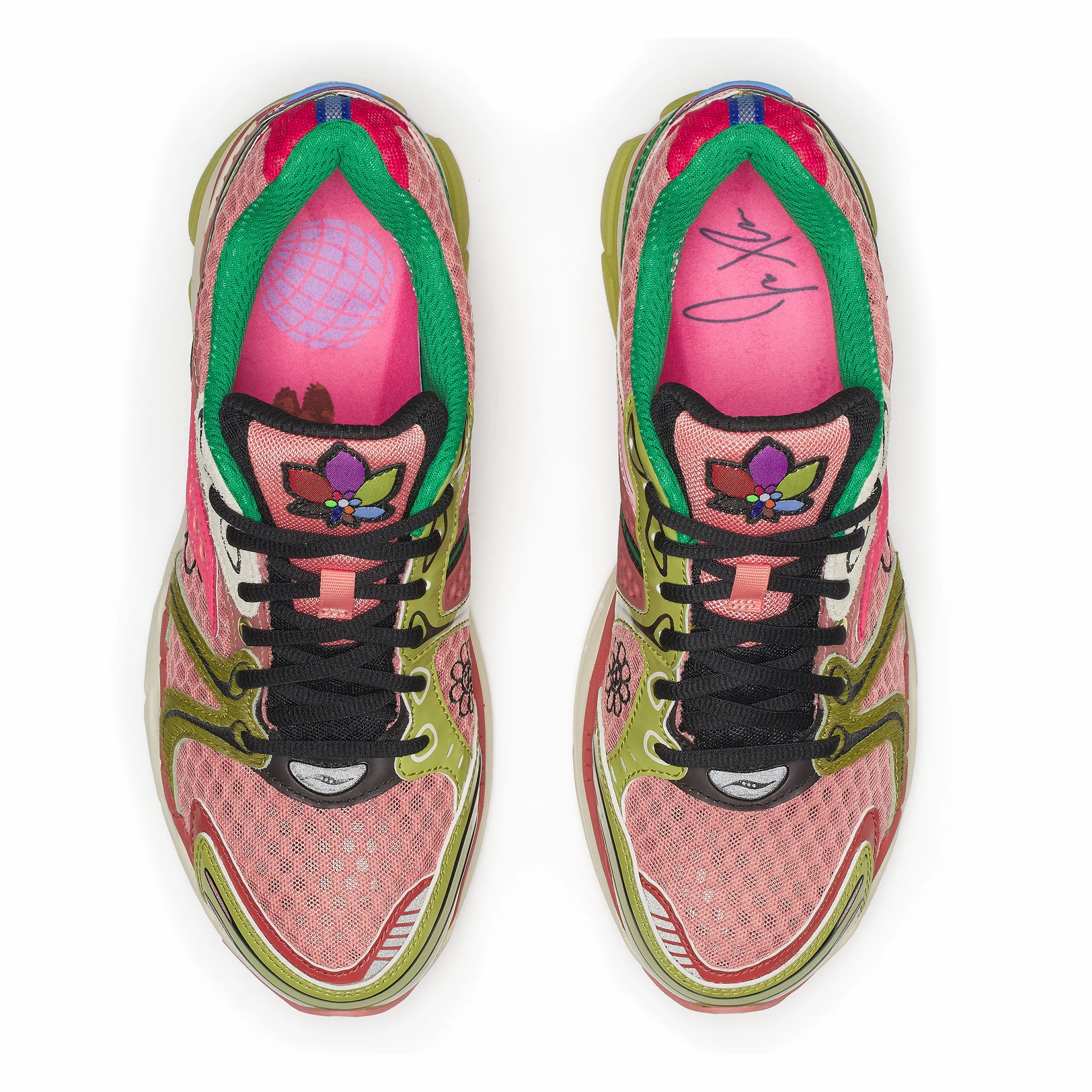 Saucony x Jae Tips Men's "Flowers Grow Uptown" Progrid Triumph 4 (Peach/Leaf) - Image 4