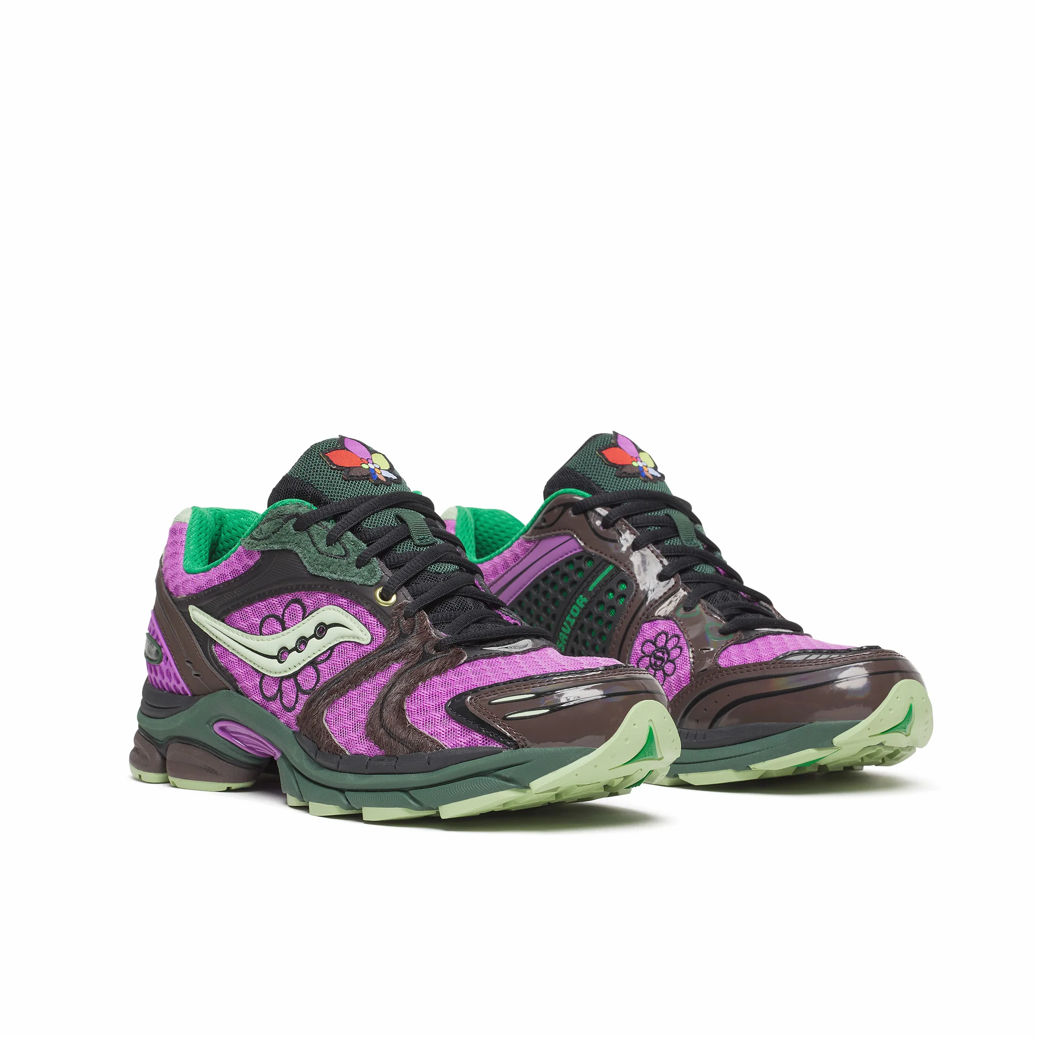 Saucony x Jae Tips Men's "Flowers Grow Uptown" Progrid Triumph 4 (Violet/Earth) - Image 2
