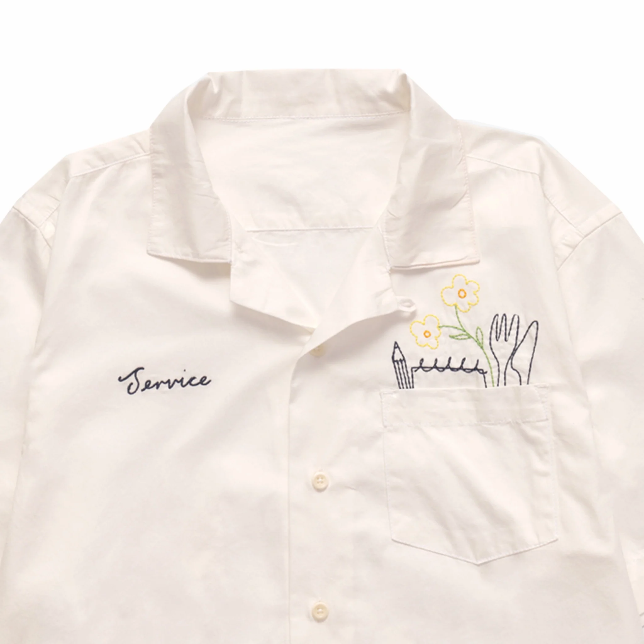 Service Works Light Twill Necessities Short Sleeve Shirt (Off White) - Image 2