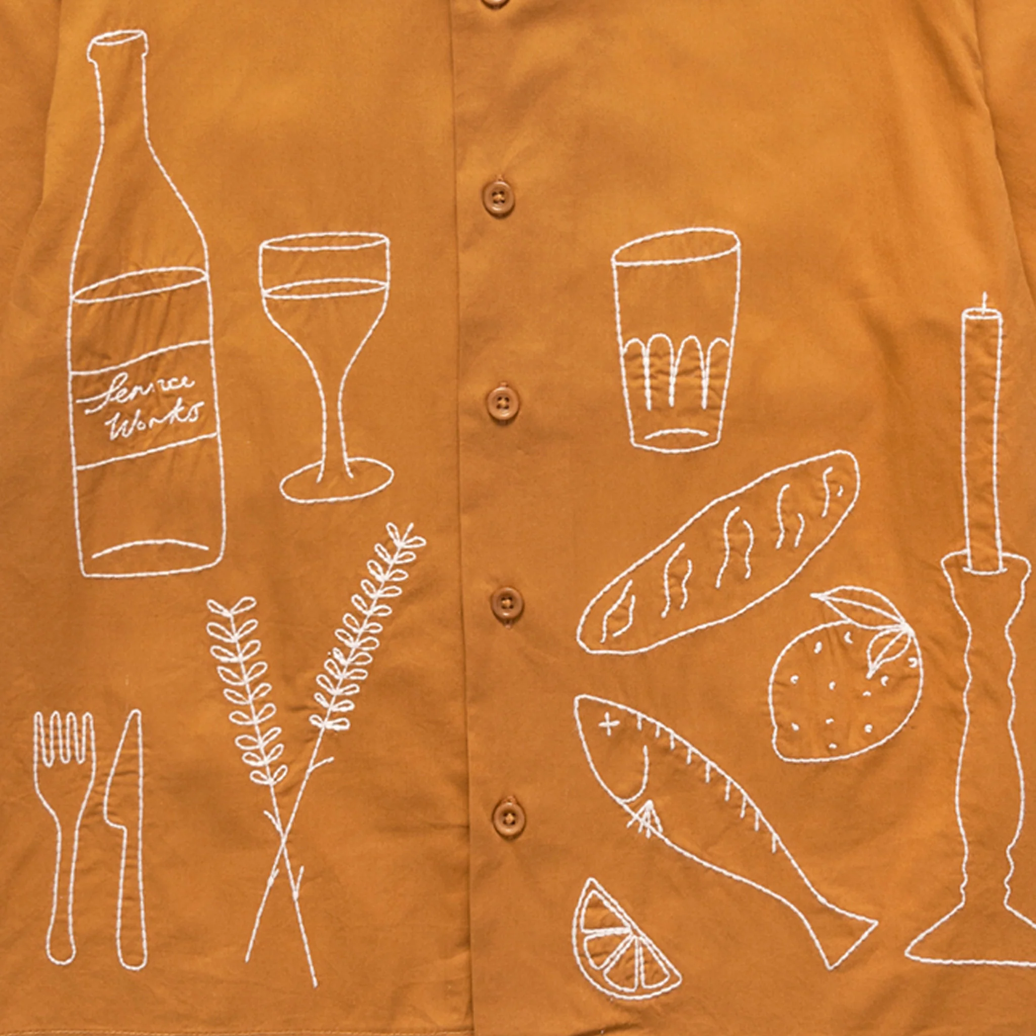 Service Works Light Twill Picnic Short Sleeve Shirt (Burnt Sugar) - Image 2