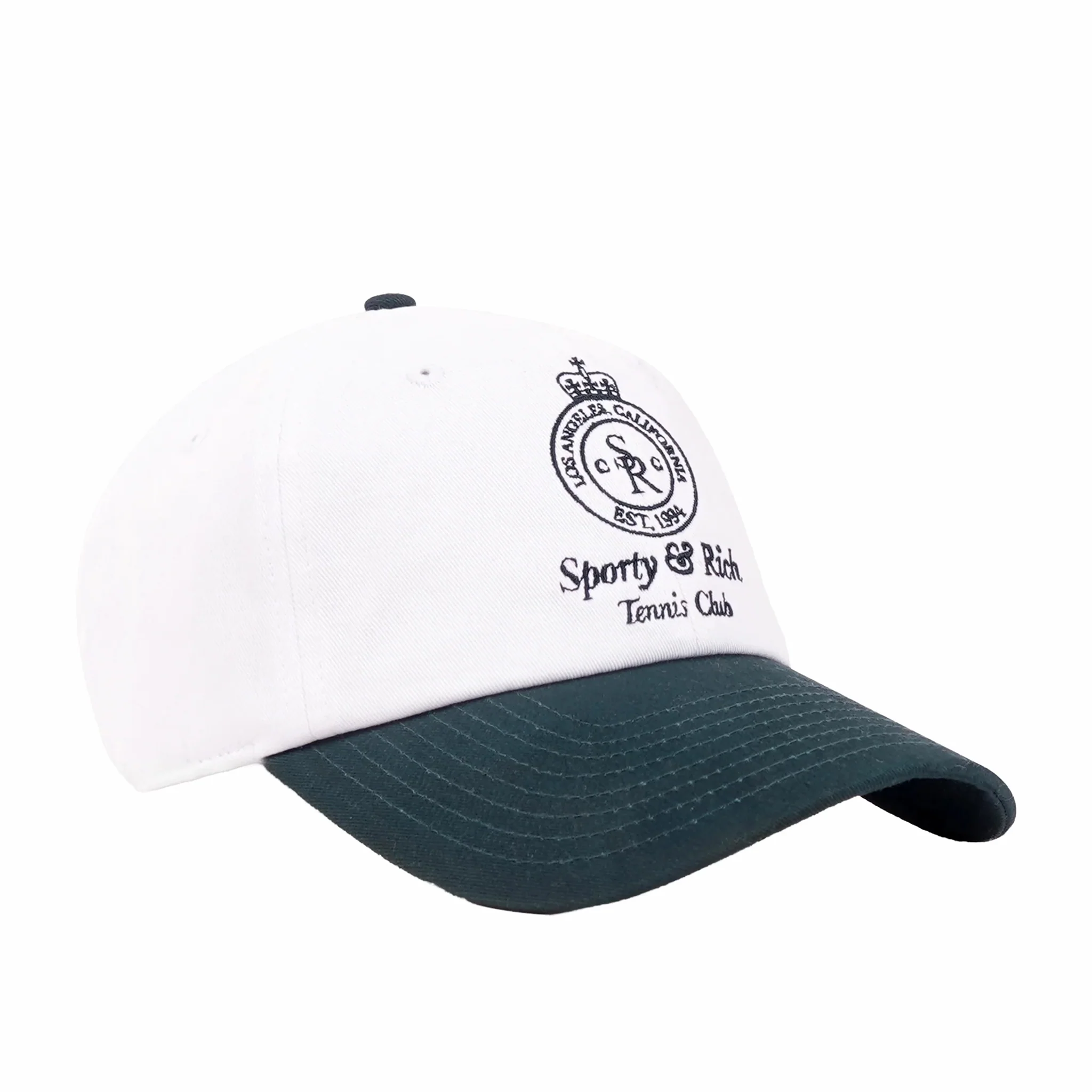 Sporty & Rich Crown Tennis Hat (White/Forest) - Image 2
