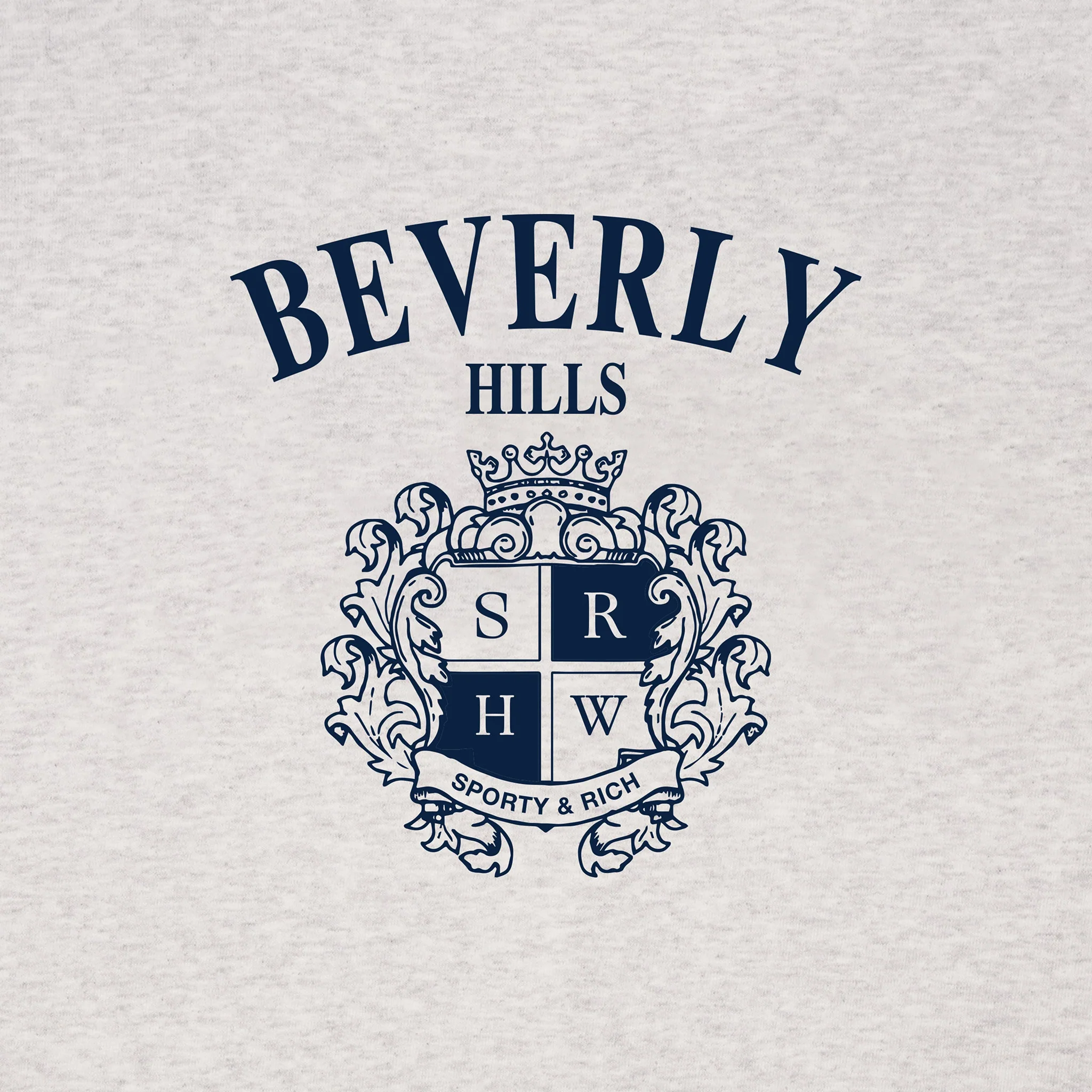 Sporty & Rich Men's BH Crest Quarter Zip (Heather Gray/Navy) - Image 3