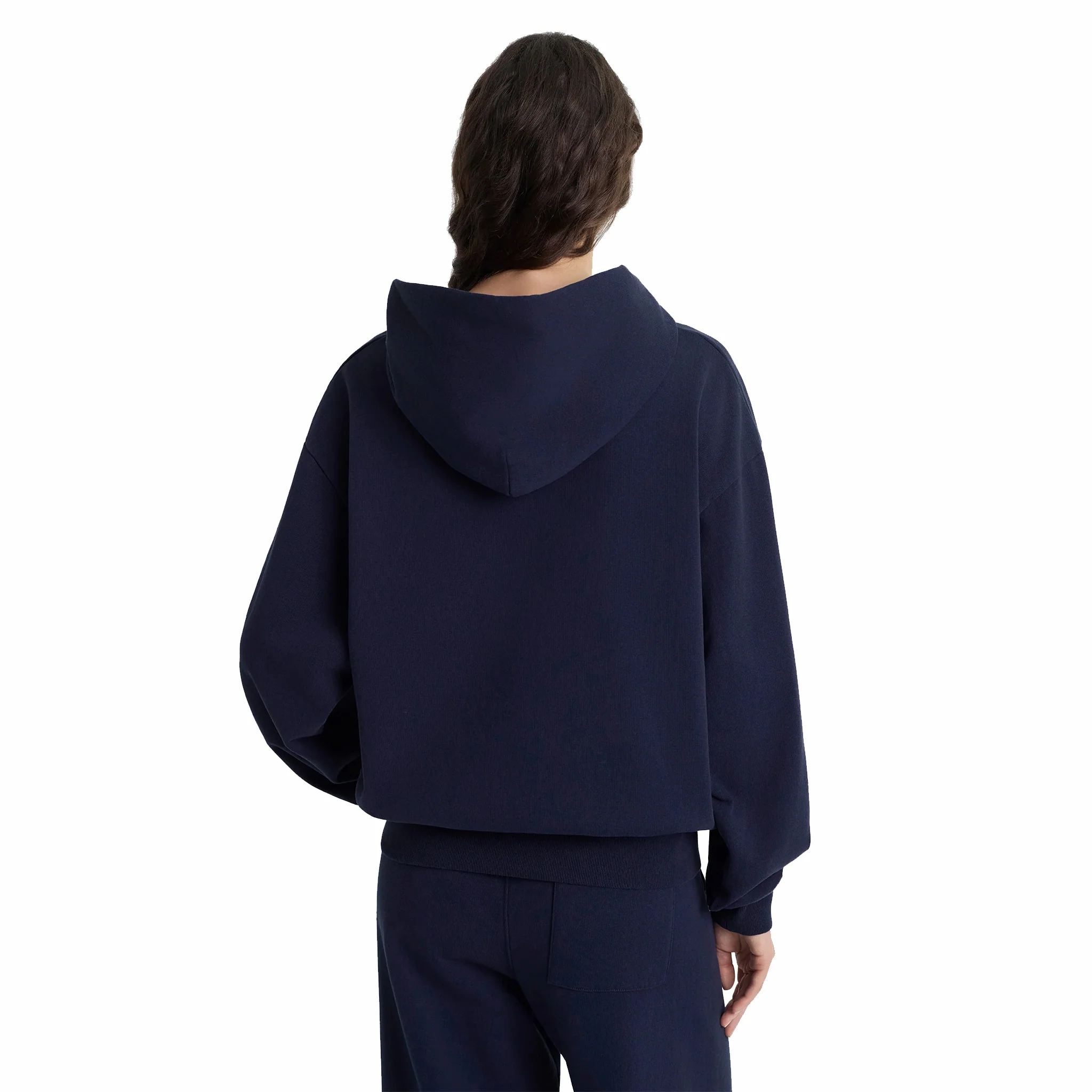 Sporty & Rich Men's Heritage Yankees Serif Zip Hoodie (Dark Navy/White) - Image 3