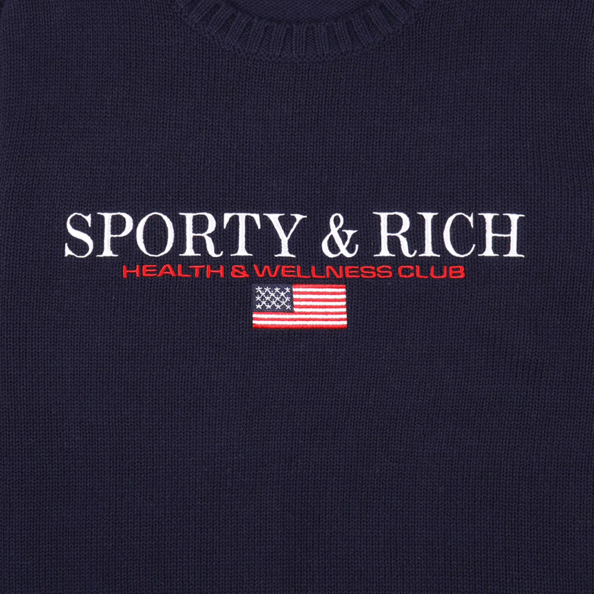 Sporty & Rich Men's Nautical Cotton Sweater (Dark Navy) - Image 2