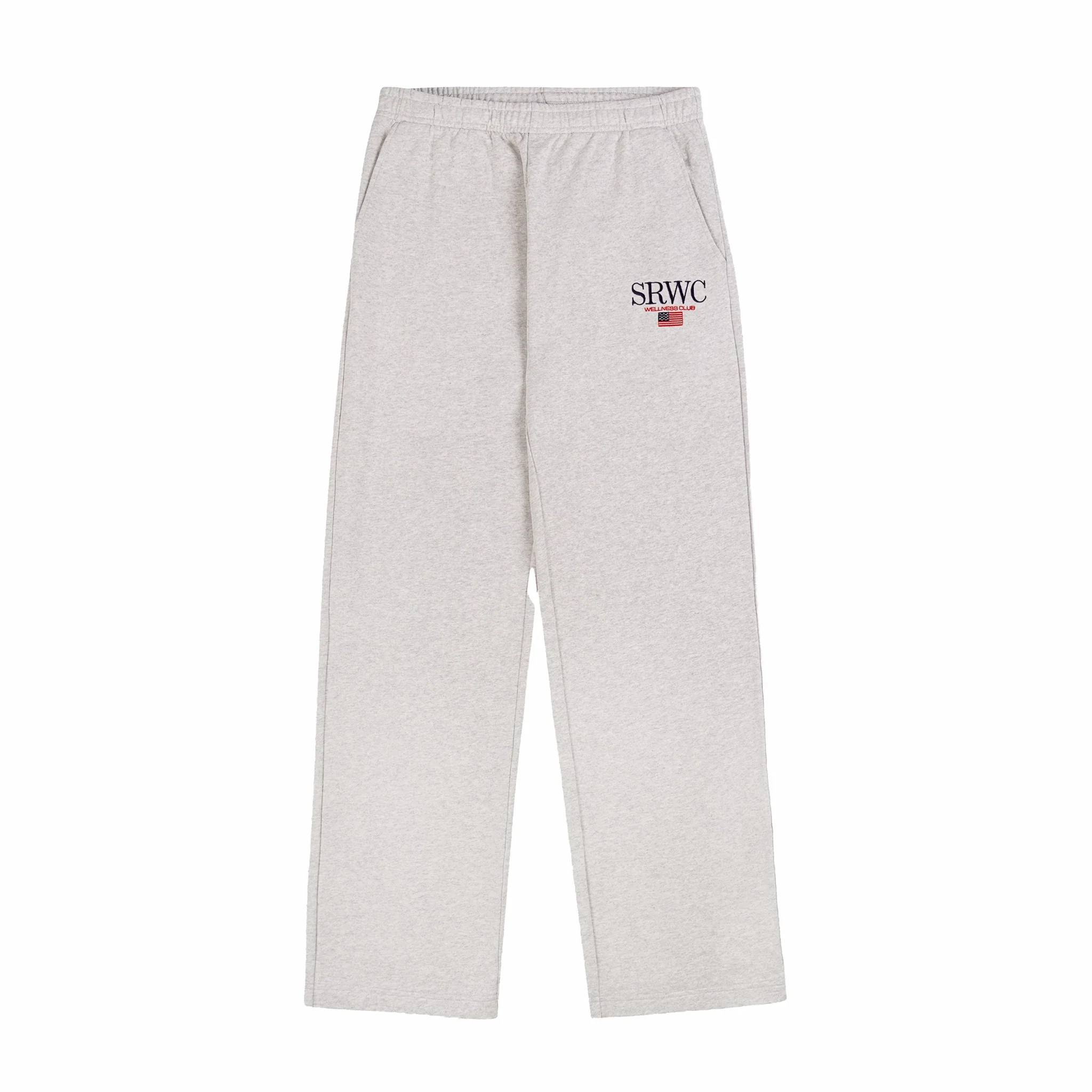 Sporty & Rich Men's Nautical Embroidered Wide Sweatpant (Heather Gray)