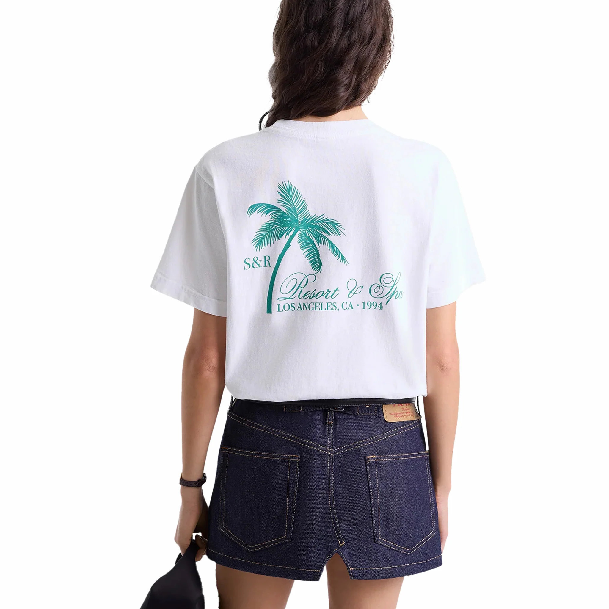 Sporty & Rich Men's Palms T-Shirt (White/Spring Green) - Image 2