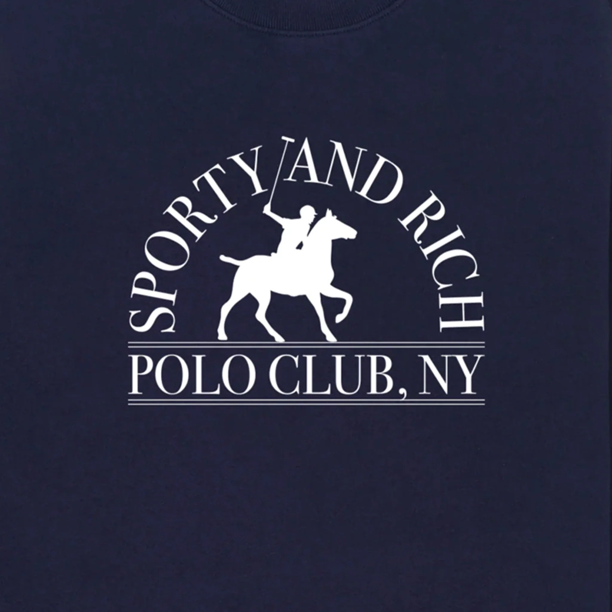 Sporty & Rich Men's Polo Club Crewneck (Dark Navy/White) - Image 2