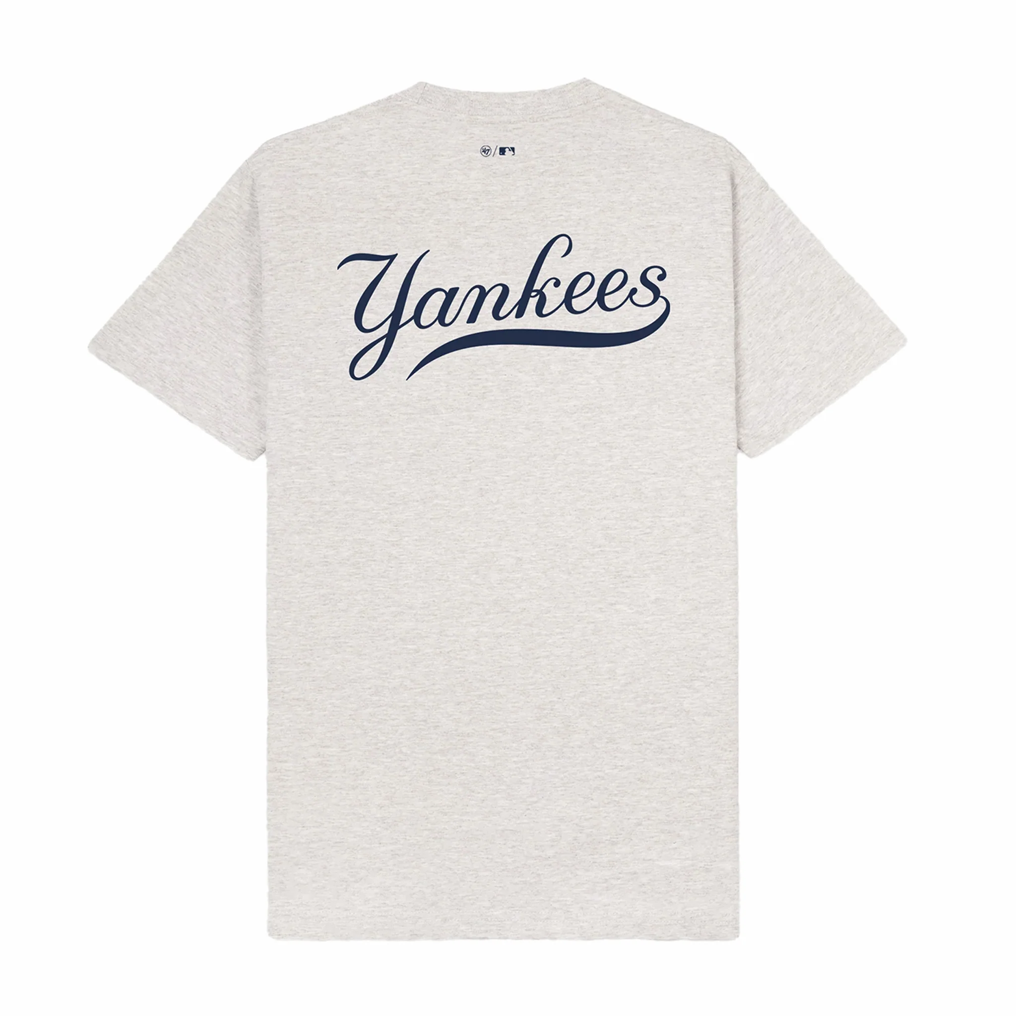 Sporty & Rich Men's Yankees Curve T-Shirt (Heather Grey/Navy) - Image 2