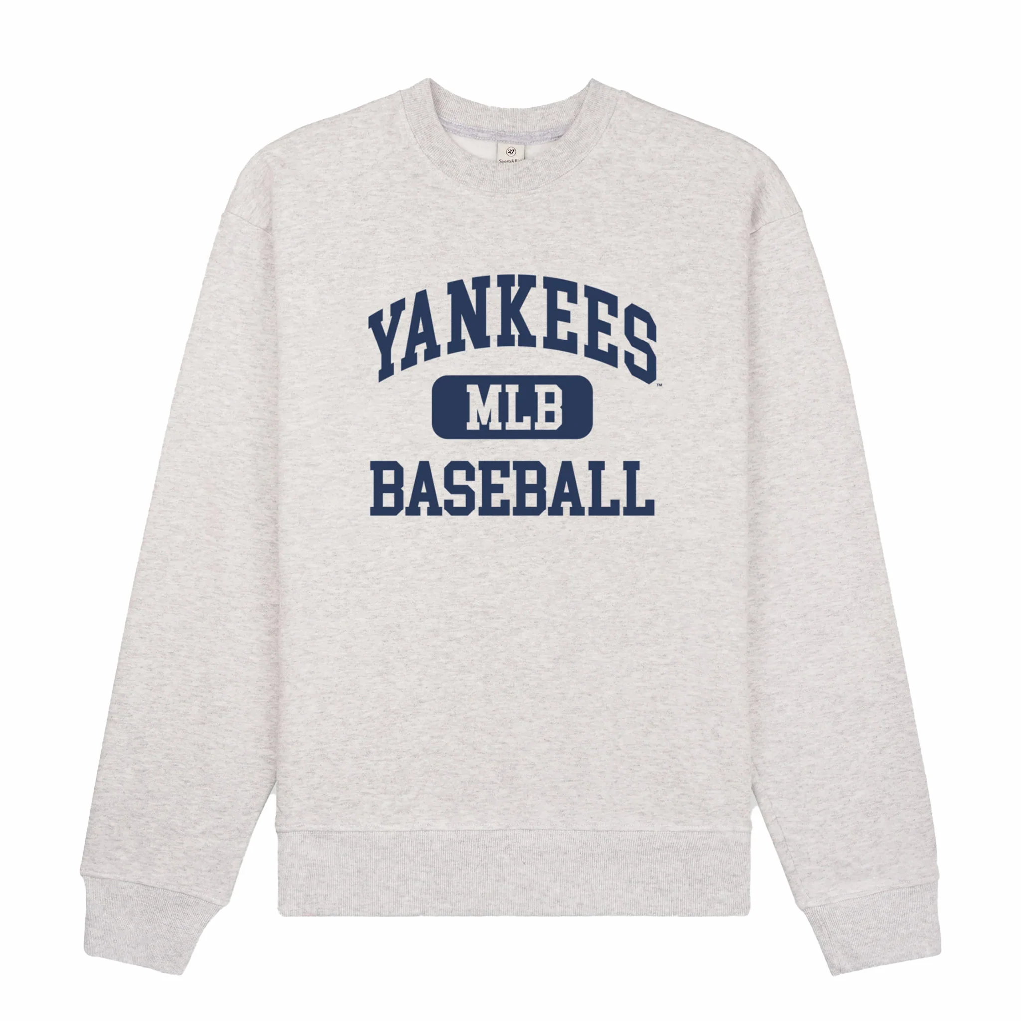 Sporty & Rich Men's Yankees Ivy Crewneck (Heather Grey/Navy)