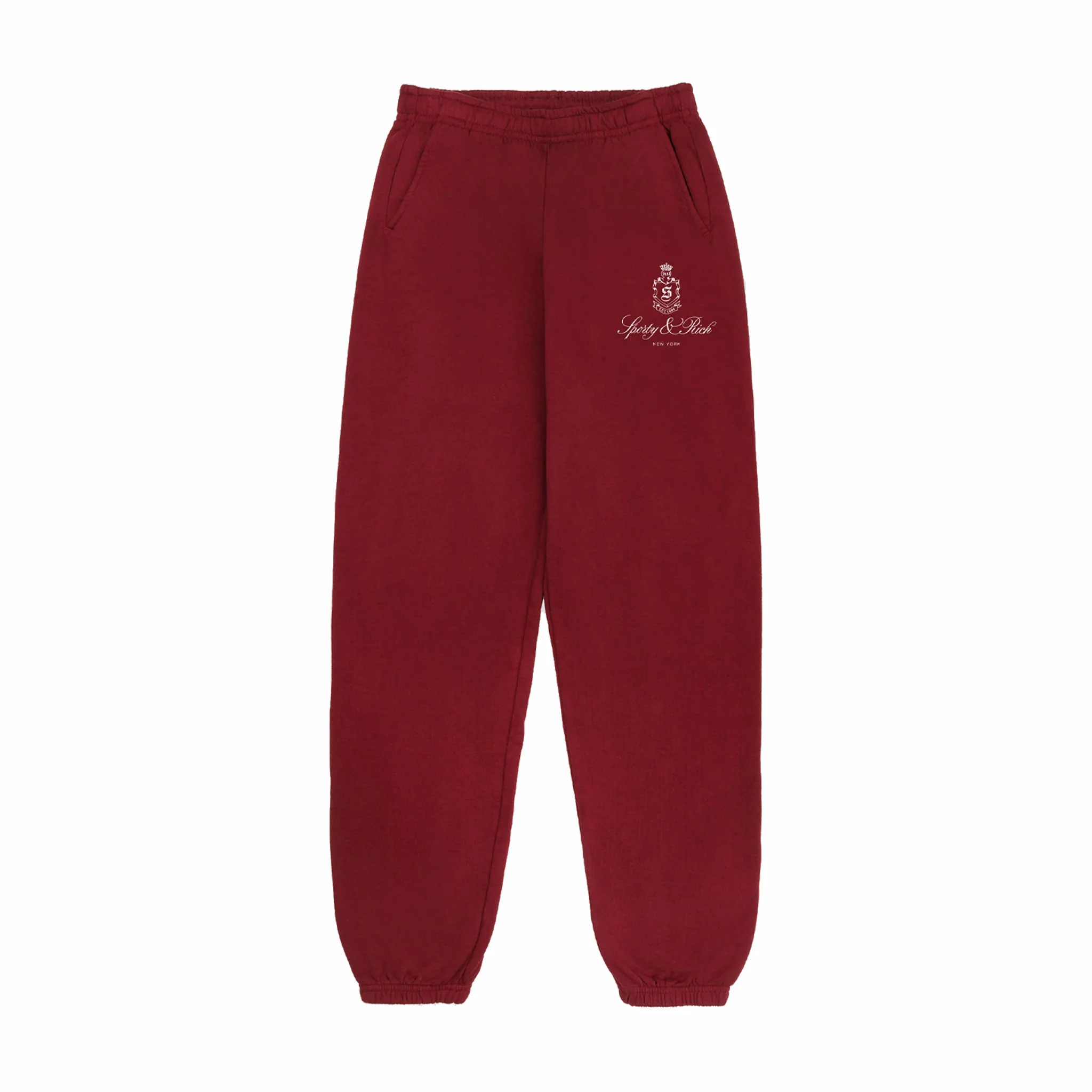 Sporty & Rich Women's Vendome Sweatpant (Merlot/White)