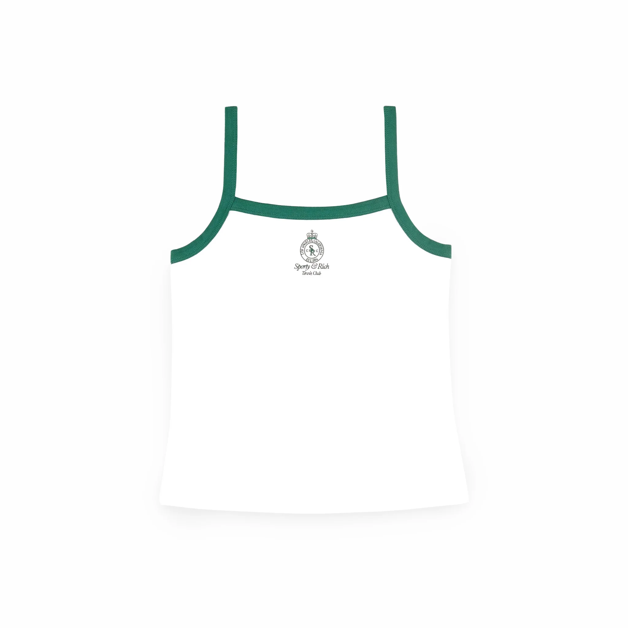 Sporty & Rich Women's Crown Tennis Pique Tank (White/Alpine)
