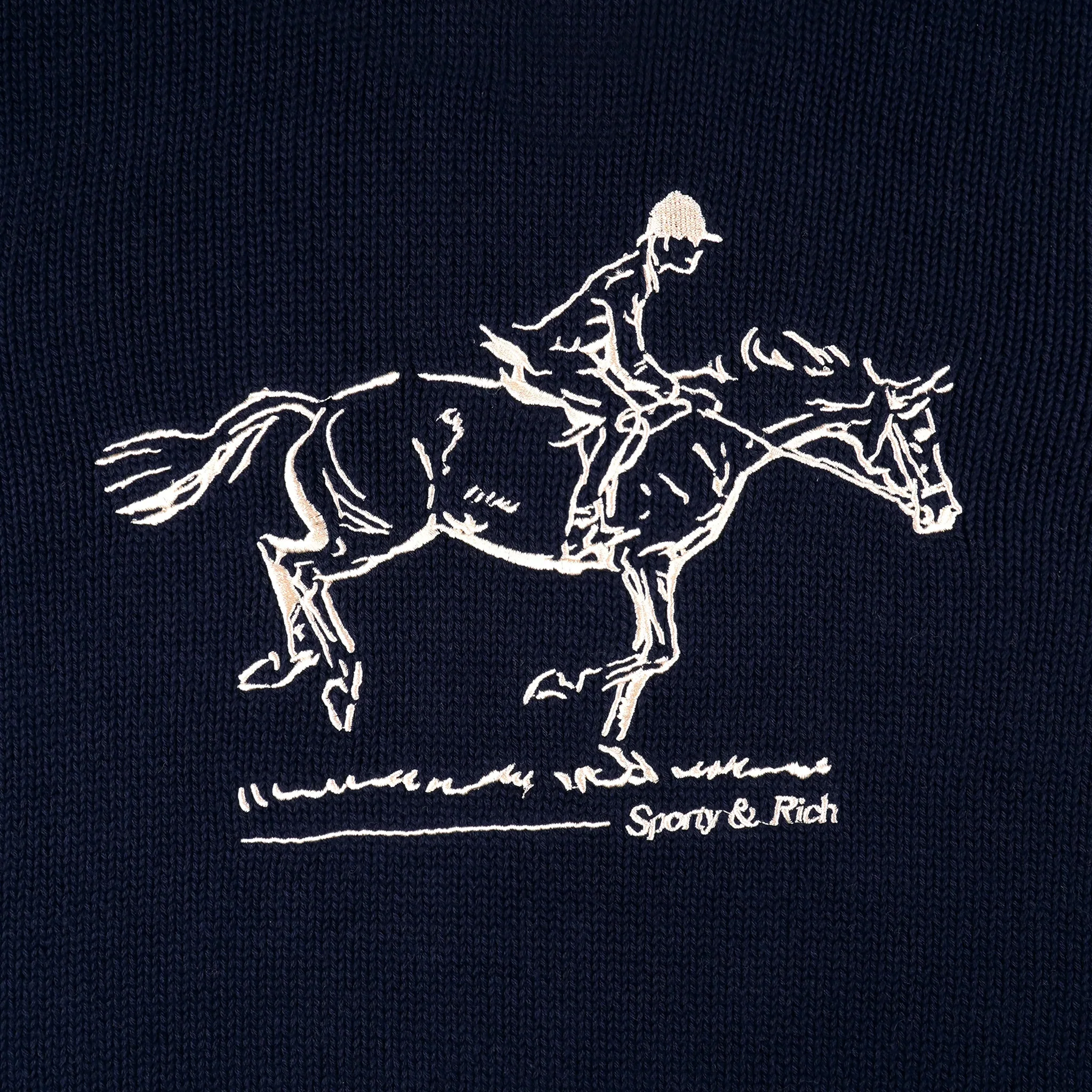 Sporty & Rich Women's Horse Knitted Sweater (Navy) - Image 3