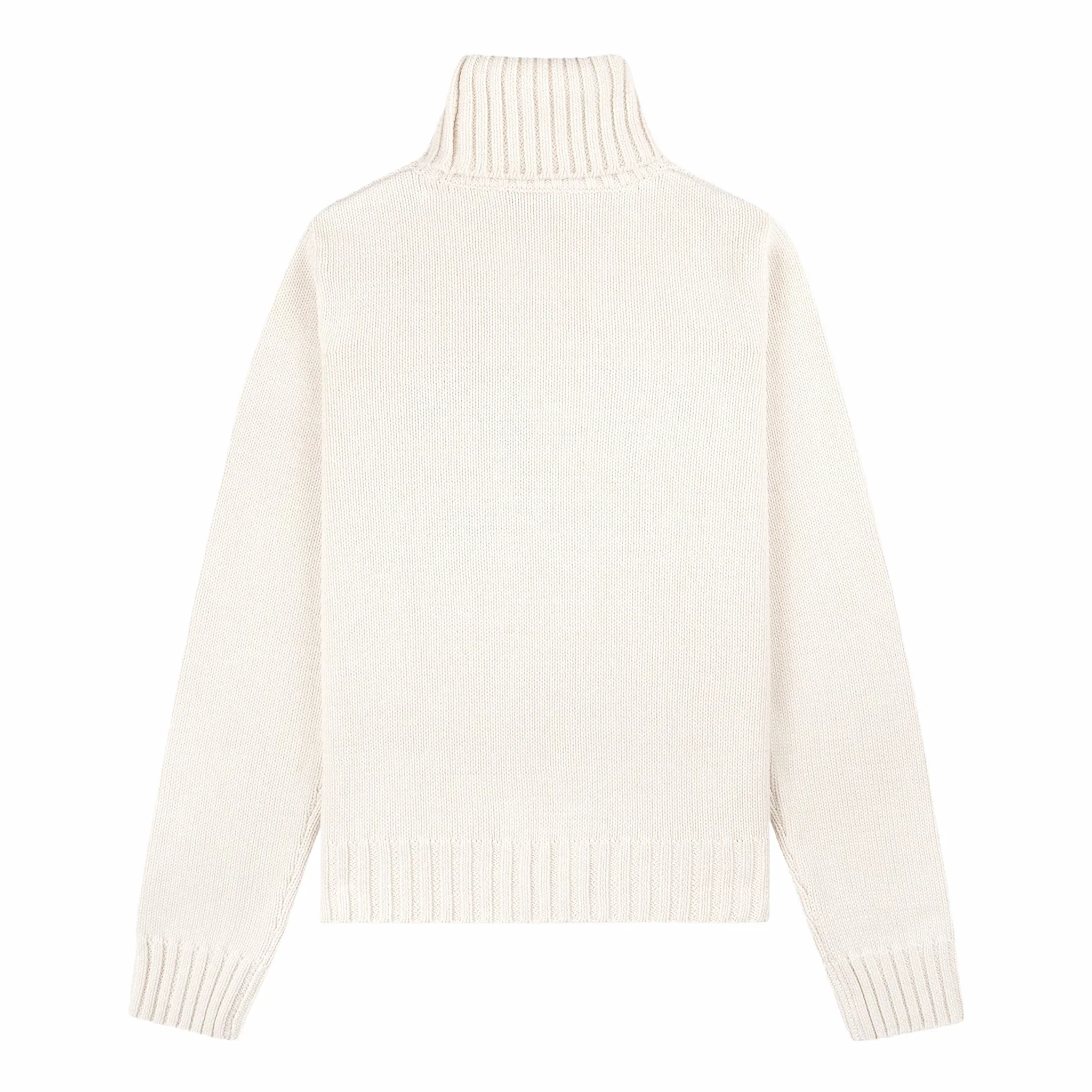 Sporty & Rich Women's Horse Knitted Turtleneck (Ecru/Chocolate) - Image 2