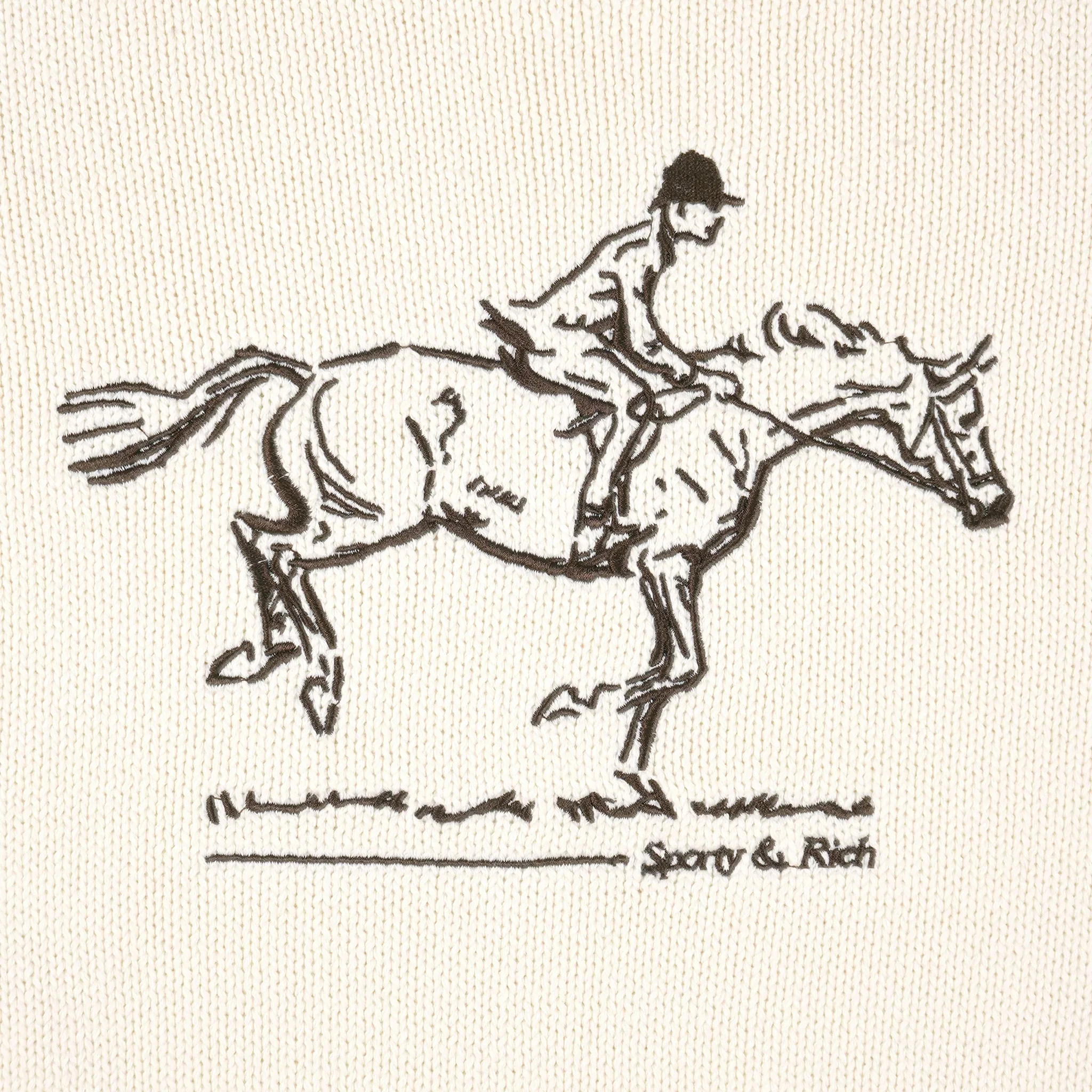 Sporty & Rich Women's Horse Knitted Turtleneck (Ecru/Chocolate) - Image 3