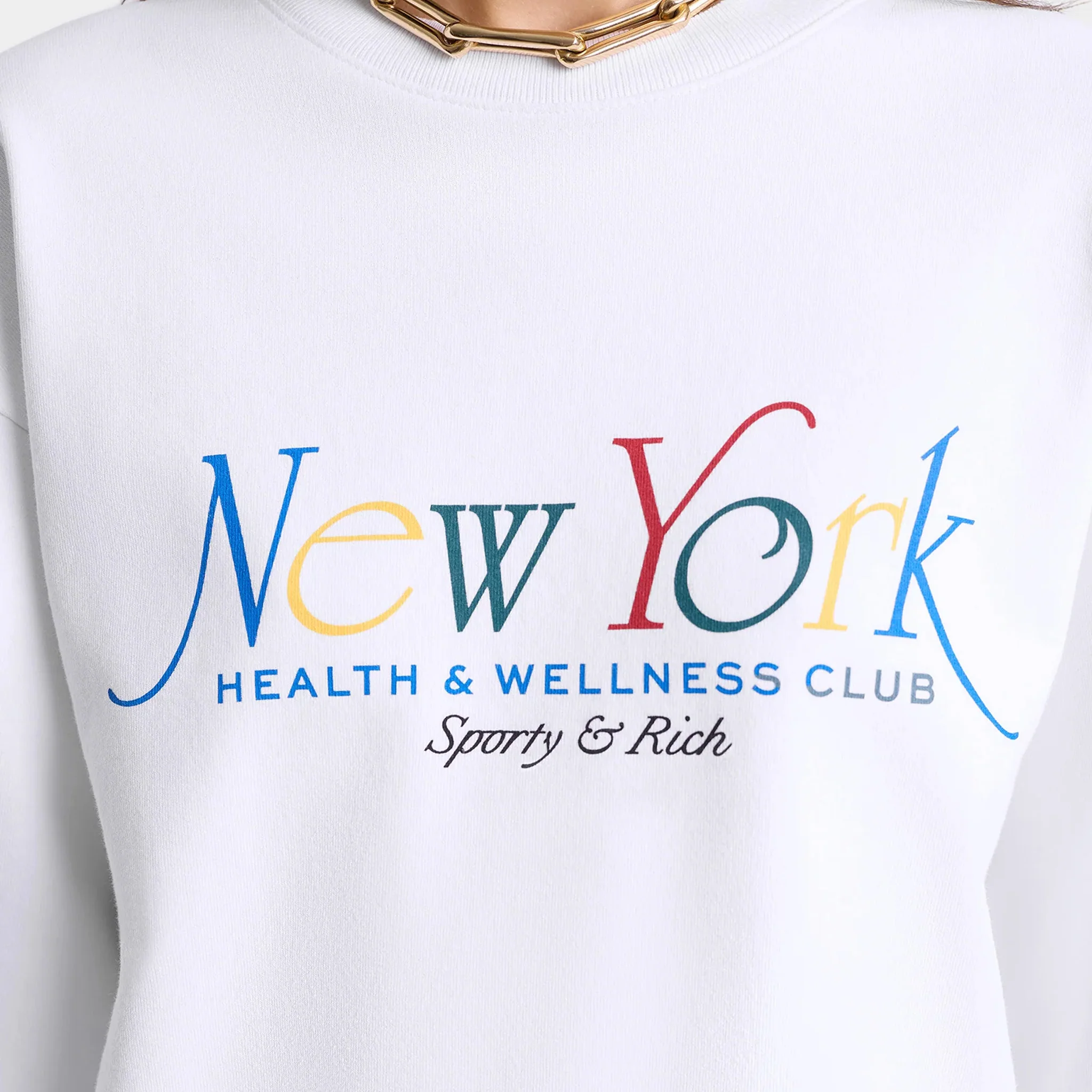Sporty & Rich Women's NY 94 Crewneck (White/Multi) - Image 2