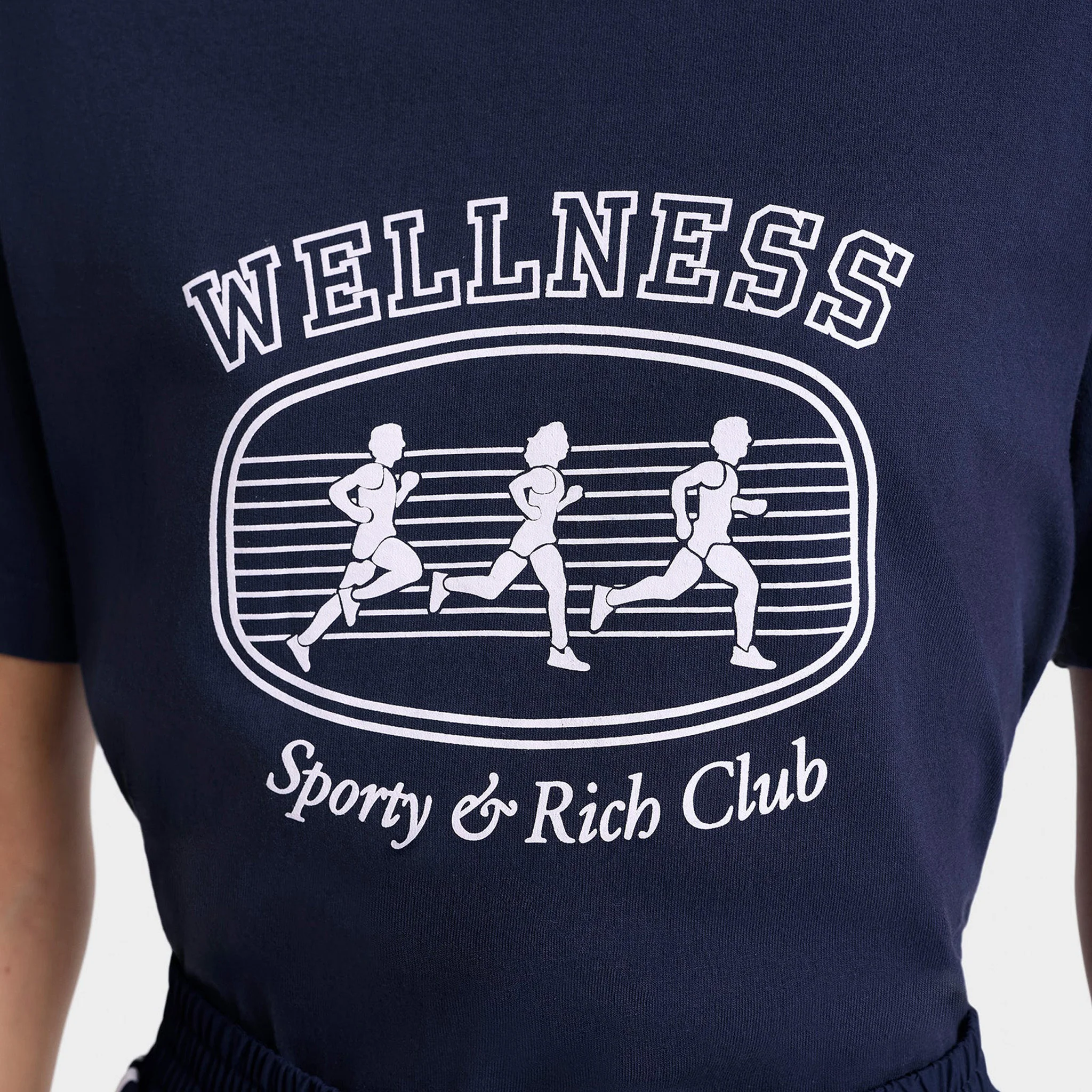 Sporty & Rich Women's Paris Marathon T-Shirt (Navy/White) - Image 2