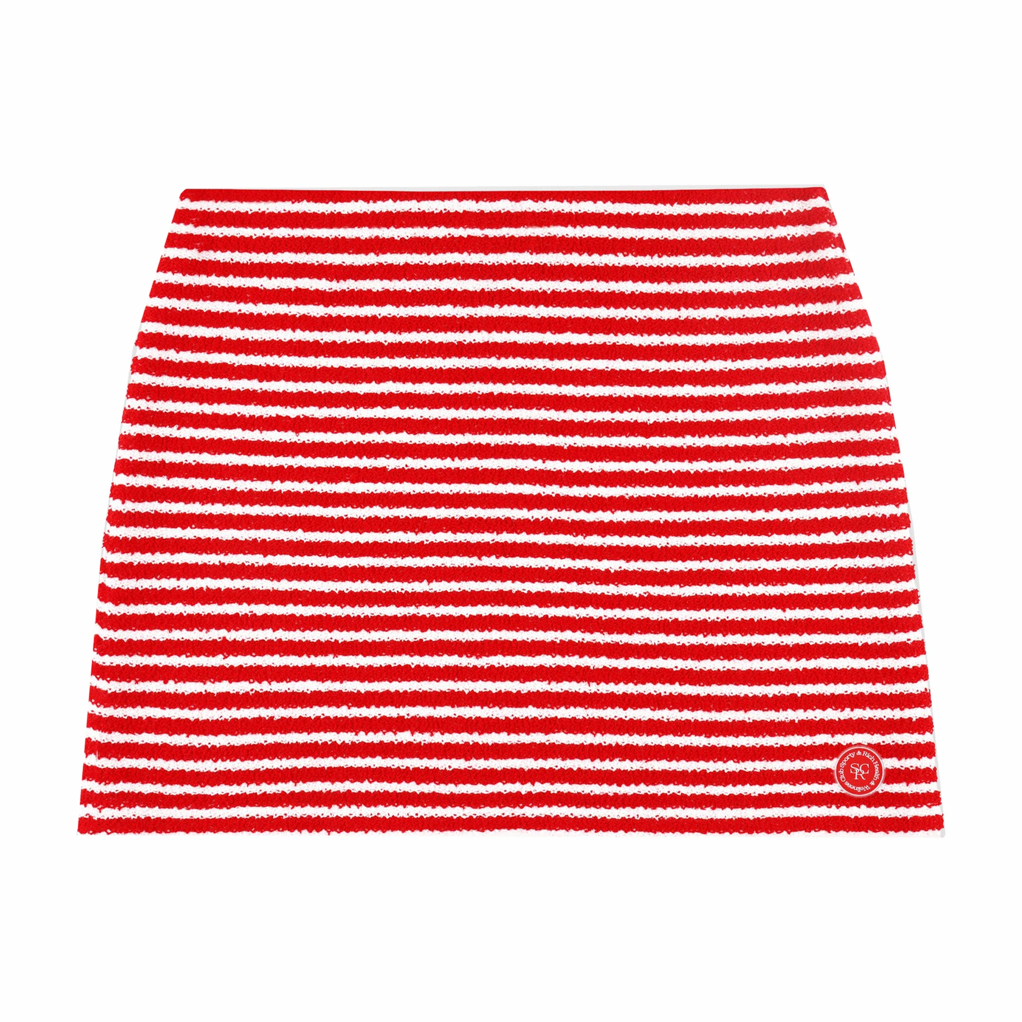 Sporty & Rich Women's SRHWC Striped Terry Skirt (Fire Red Stripes)